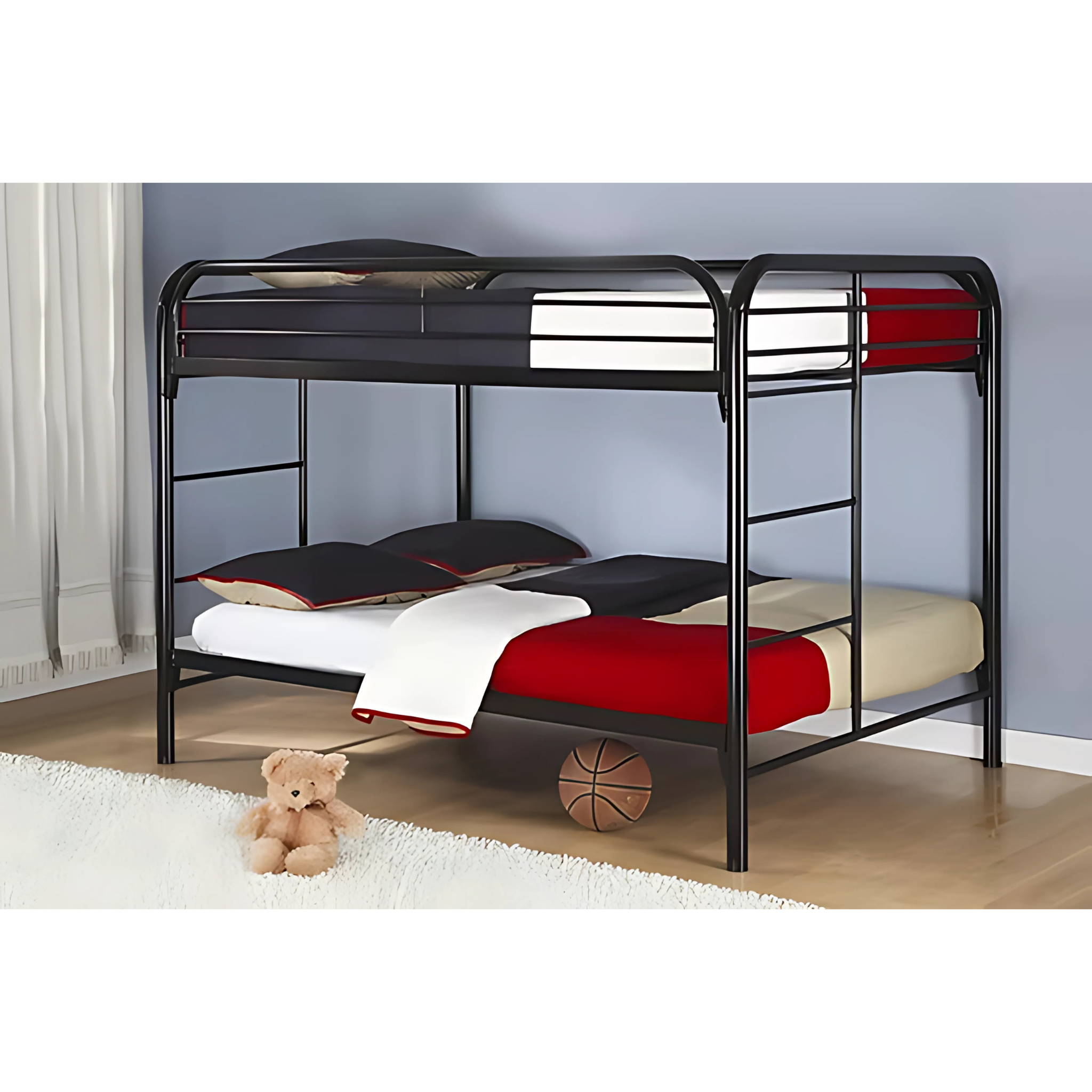 Lit superposé double en métal - Cadre en acier noir - 502BK