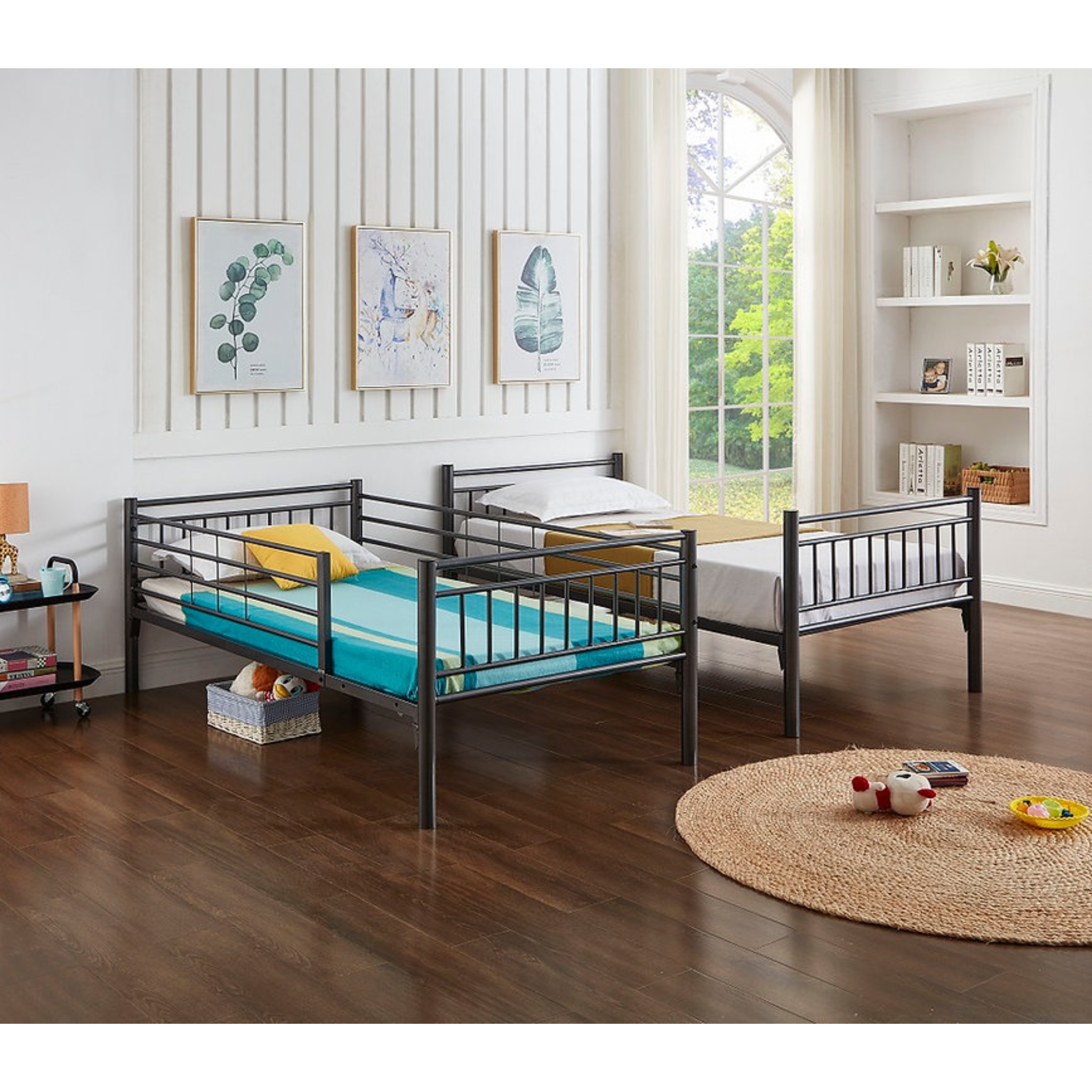 Lit superposé en métal gris simple/simple – 512-G