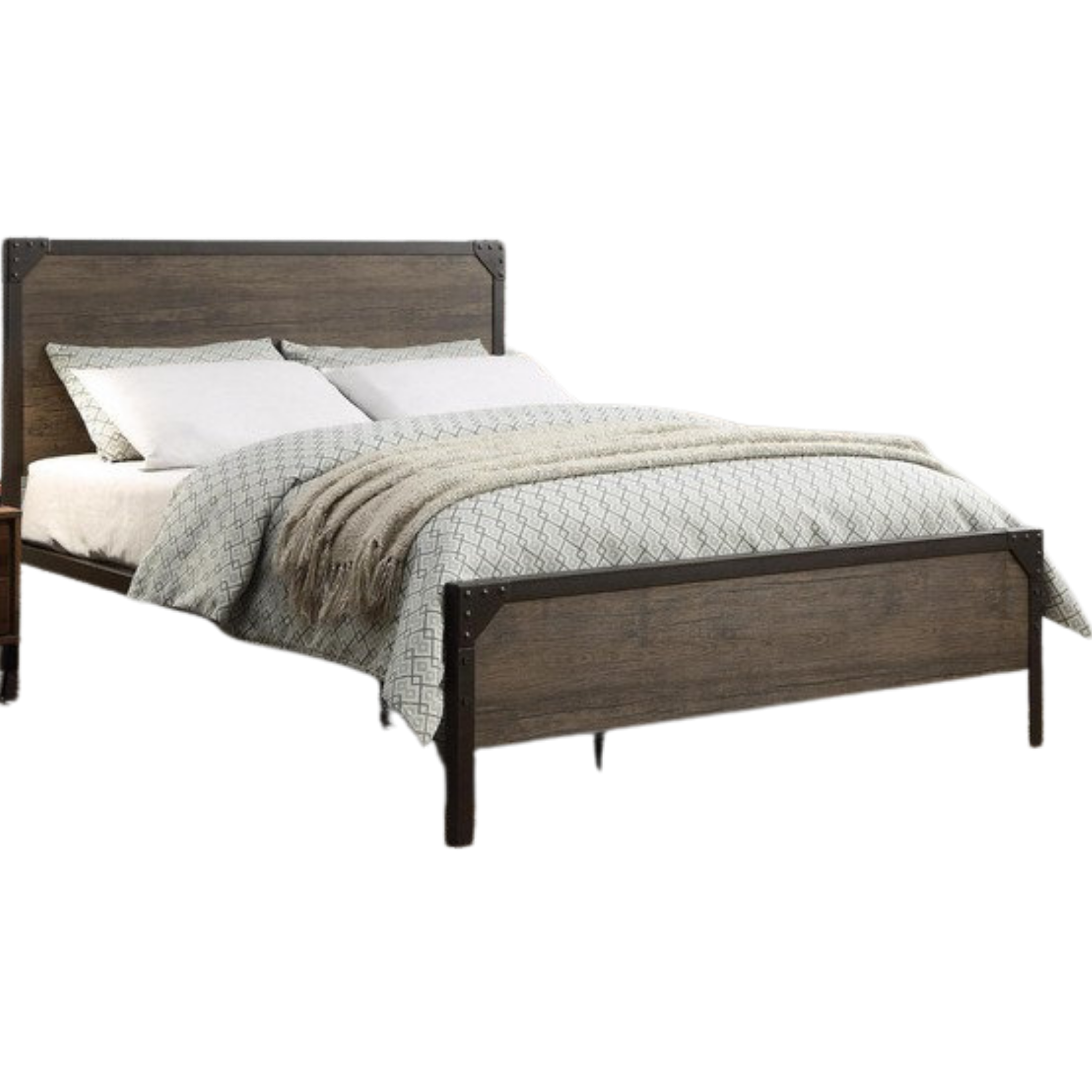 Queen Bed - Wood Panel Bed IF 5210