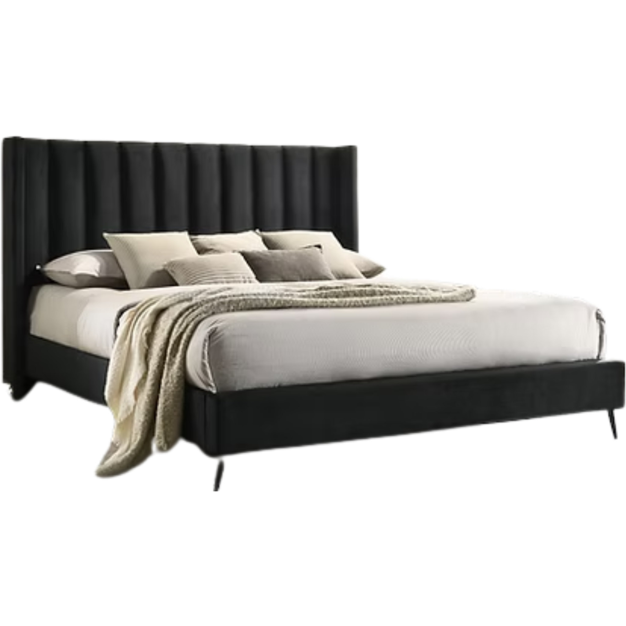 King Bed - Black Velvet Bed 5231