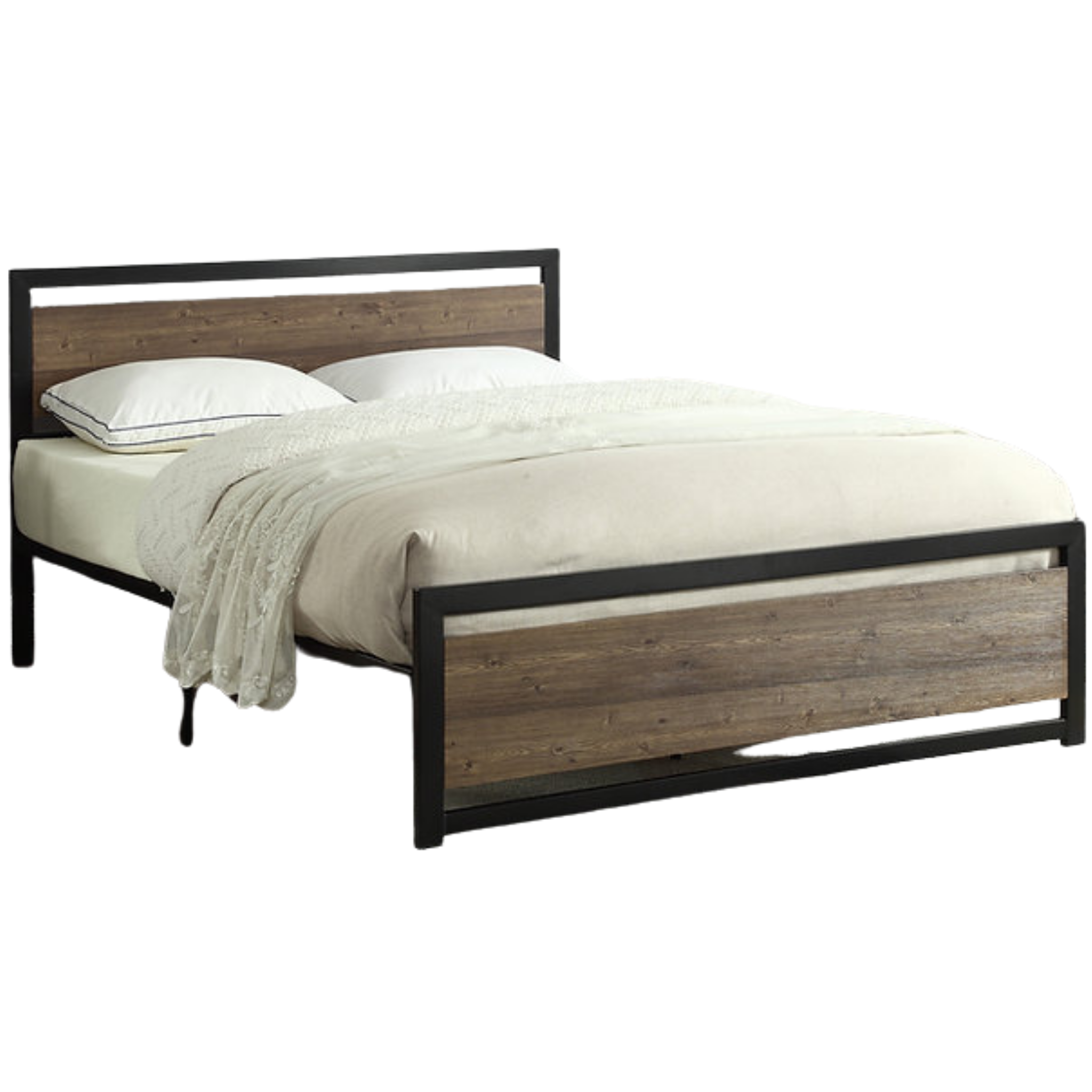 Queen Bed - Wood Panel Bed # 5260