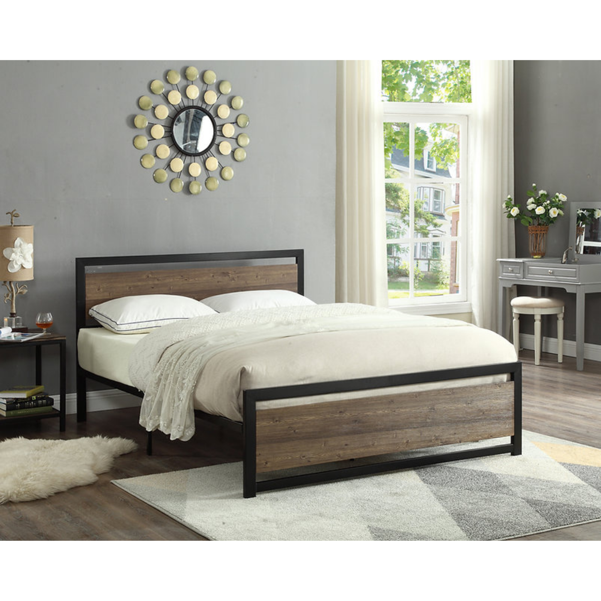Queen Bed - Wood Panel Bed # 5260