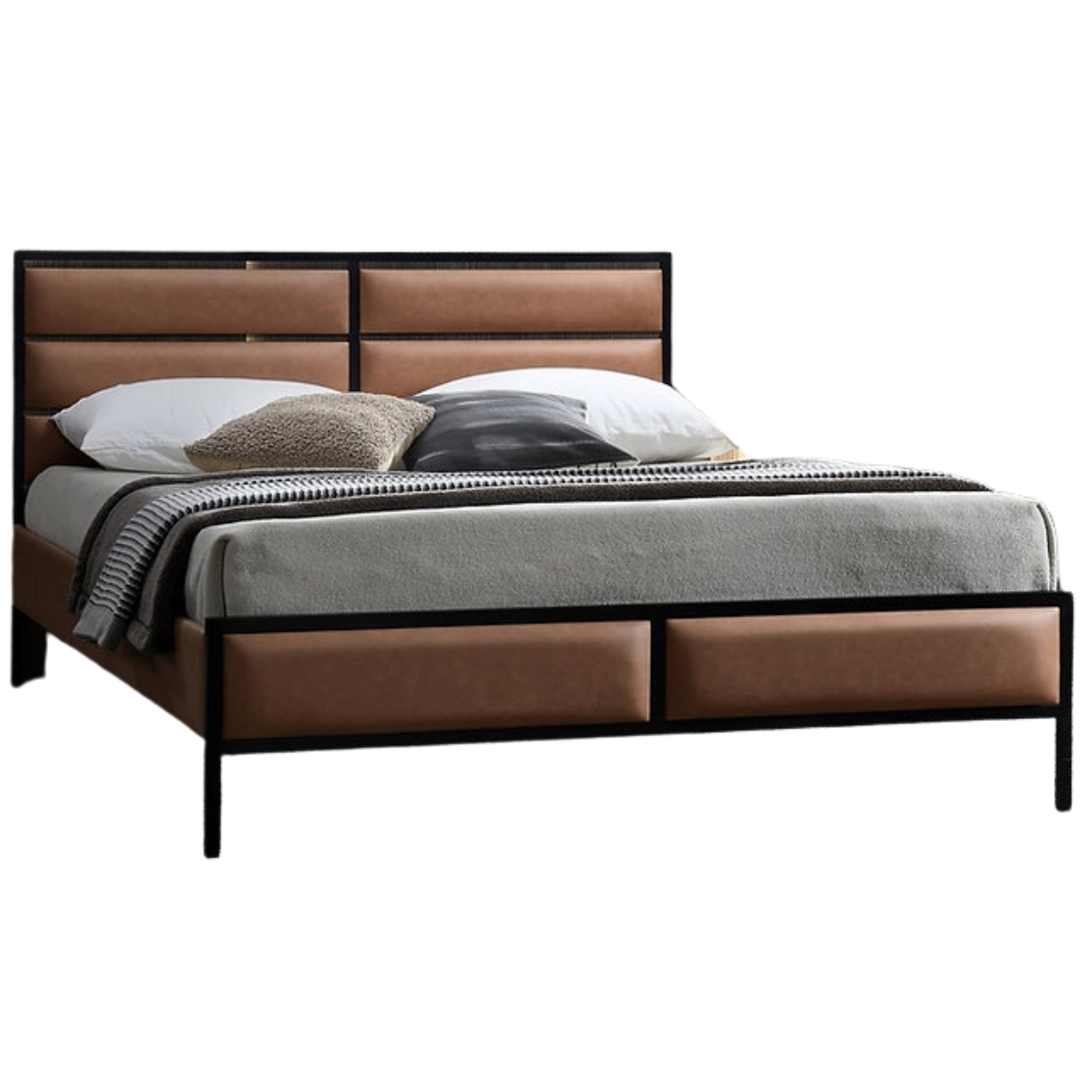 Lit double - Lit plateforme en métal noir 5335