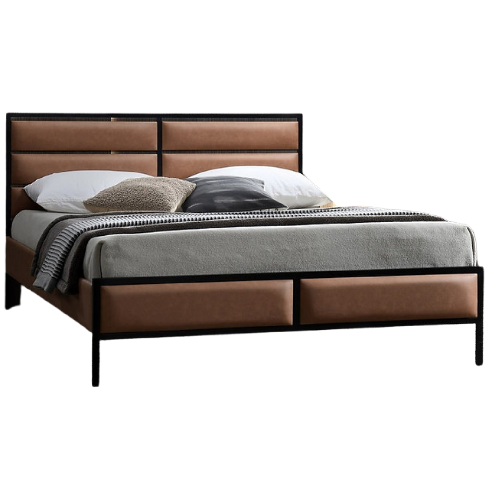 Queen Bed - Black Platform Metal Bed 5335