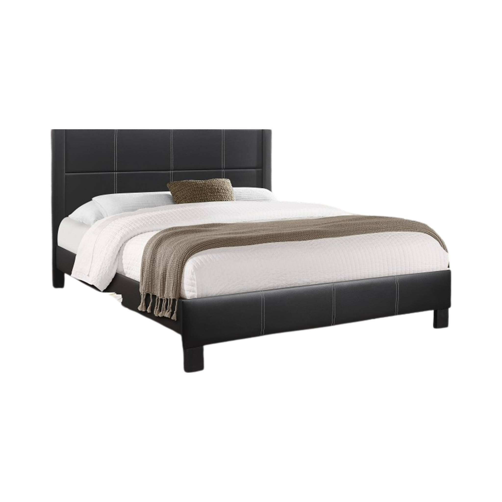 Twin Bed - Black PU Bed IF 5350