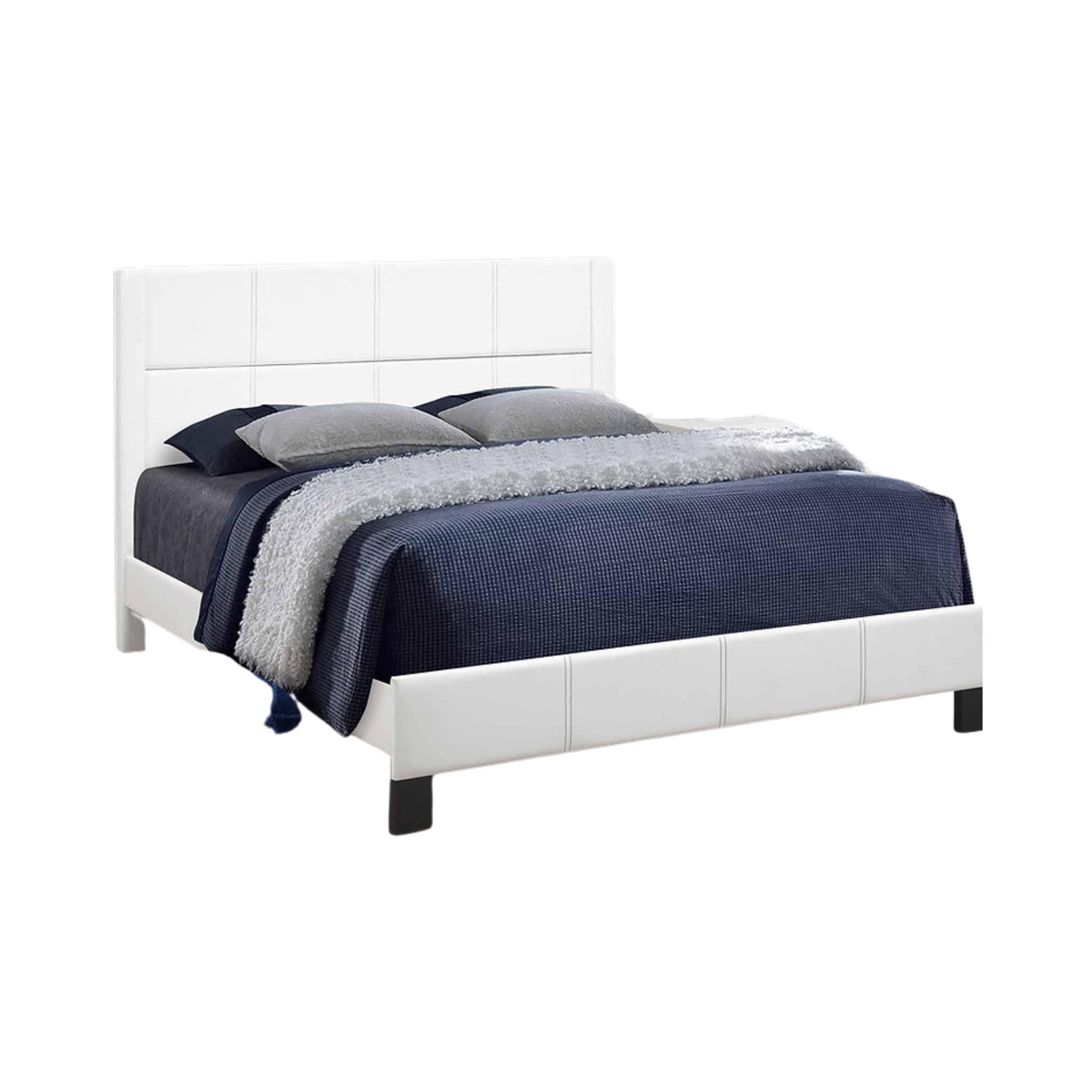 Twin Bed - White PU Bed IF 5351
