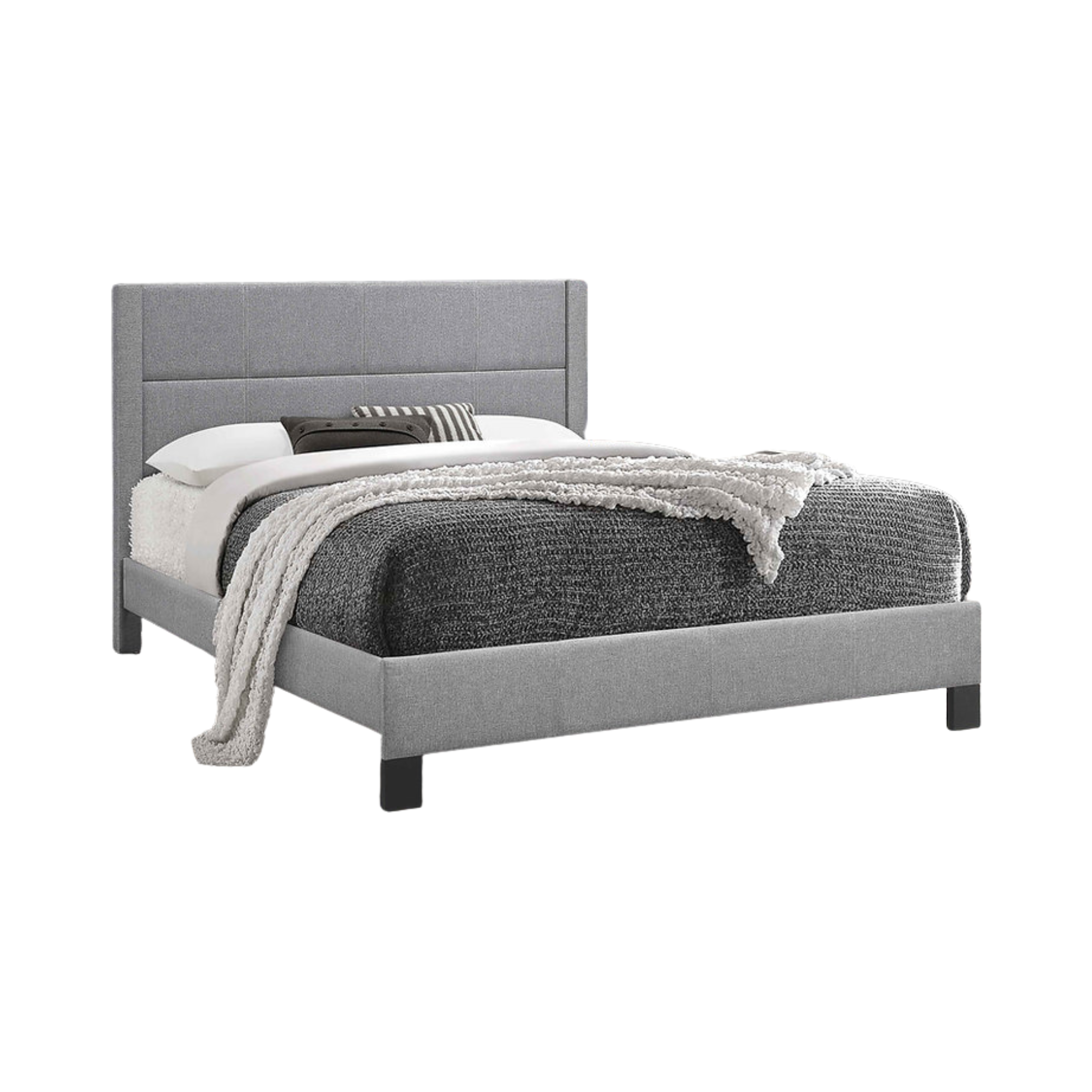 Lit simple en tissu gris clair IF 5354