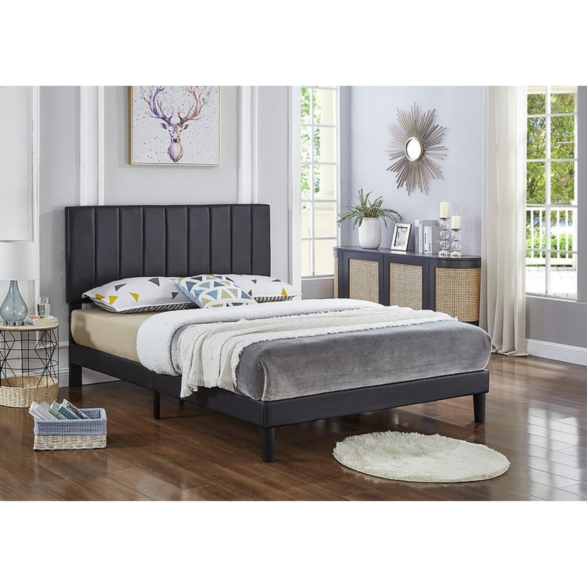 Lit double - Lit en PU noir IF 5360