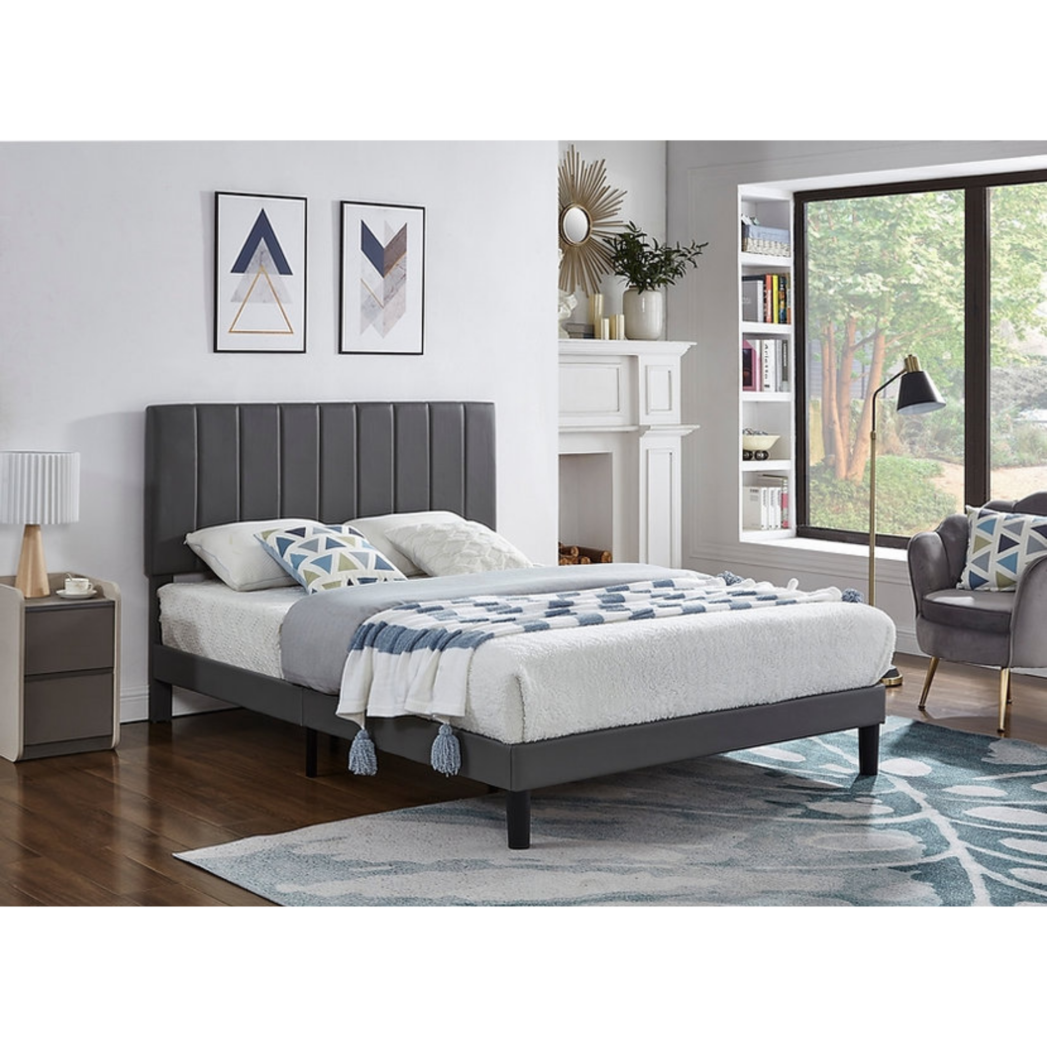 Lit double - Lit en PU gris IF 5361