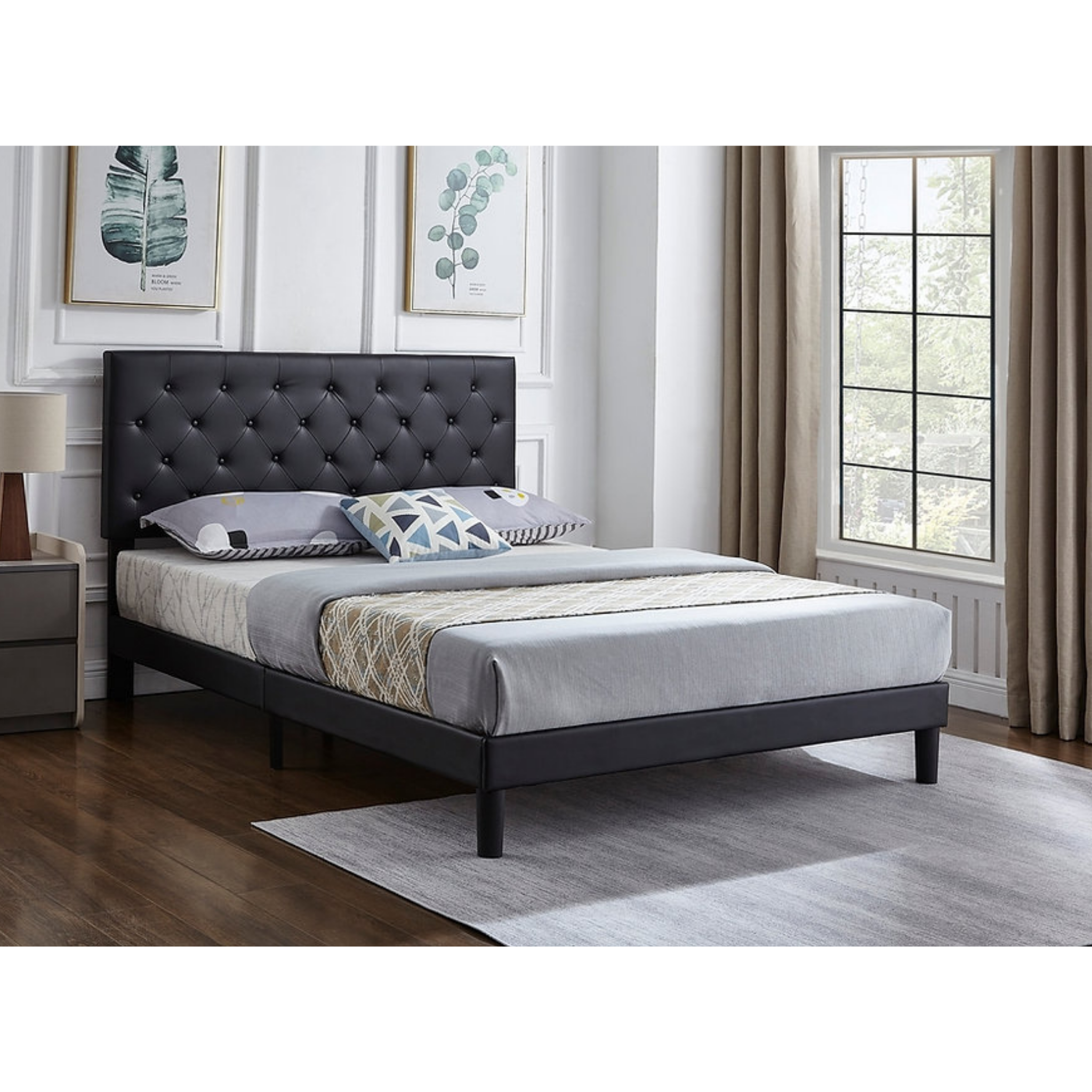 Lit double - Lit en PU noir IF 5380