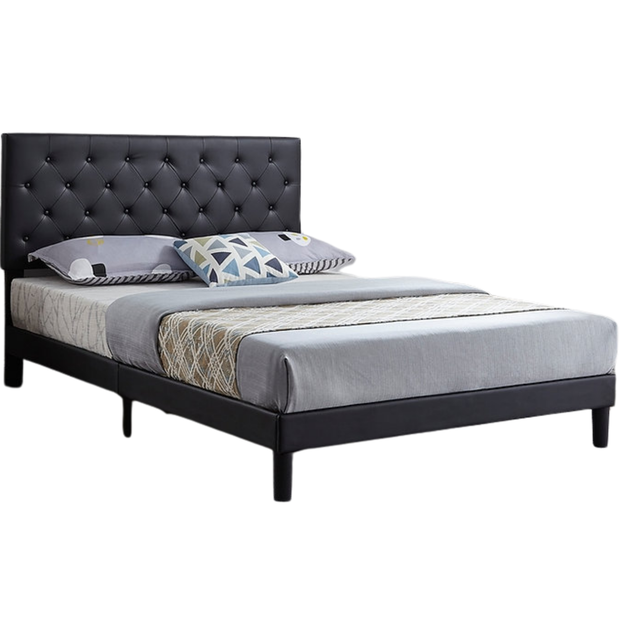 King Bed - Black PU Bed IF 5380