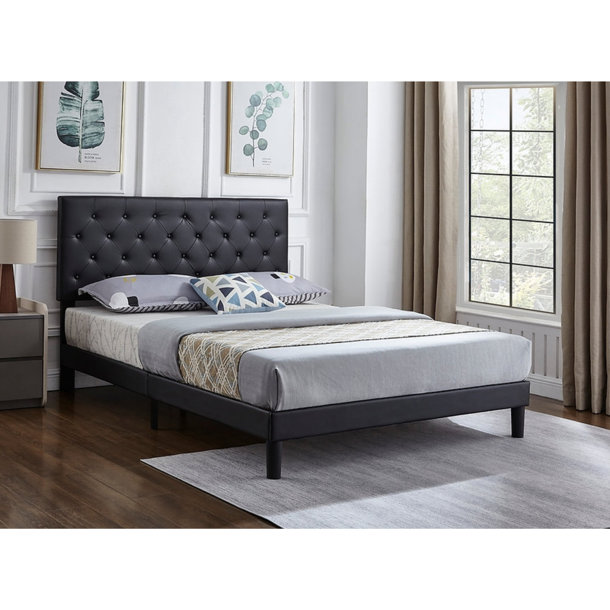 Lit double - Lit en PU noir IF 5380