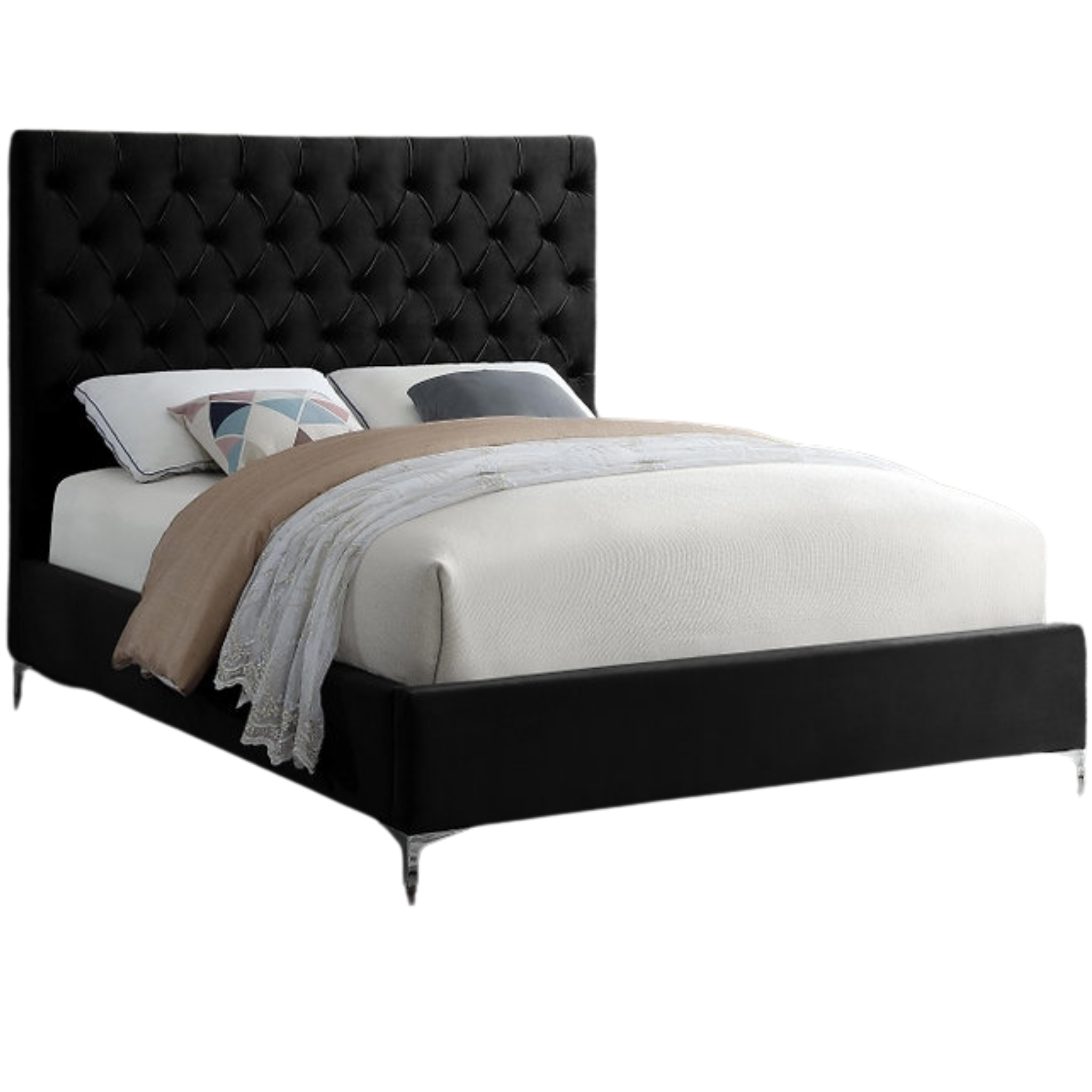 Lit double en velours noir IF 5643