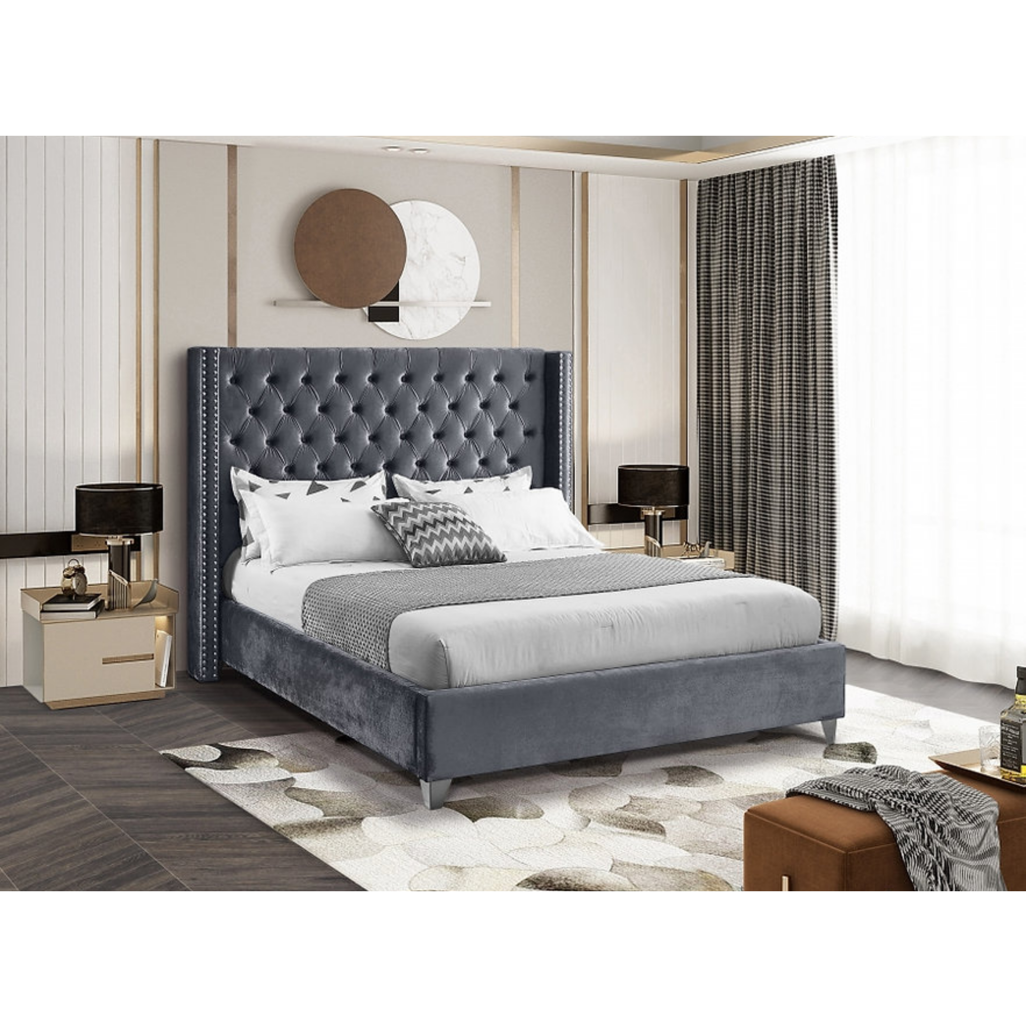 King Grey - Velvet Bed IF 5890