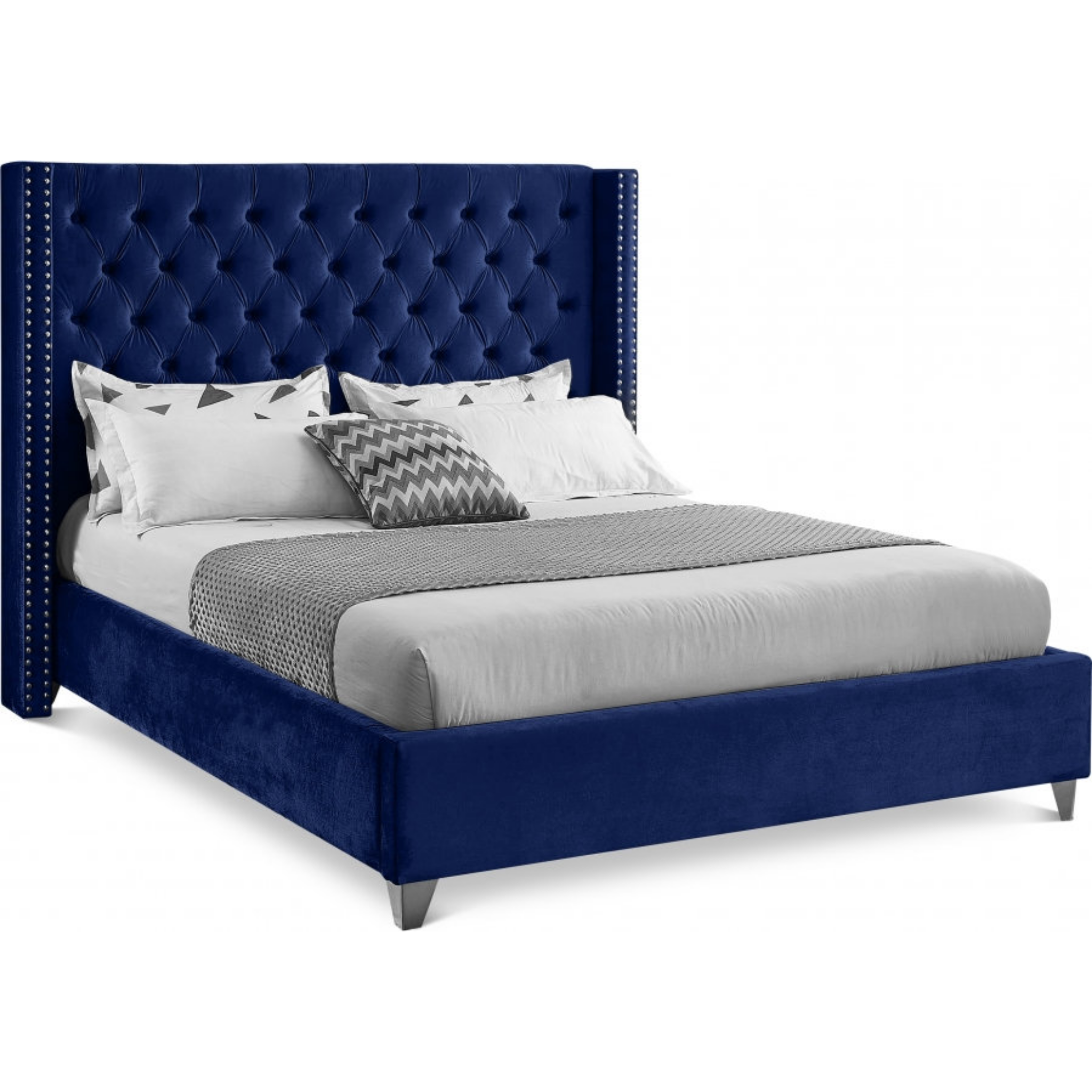 King Bed - Blue Velvet Bed IF 5891