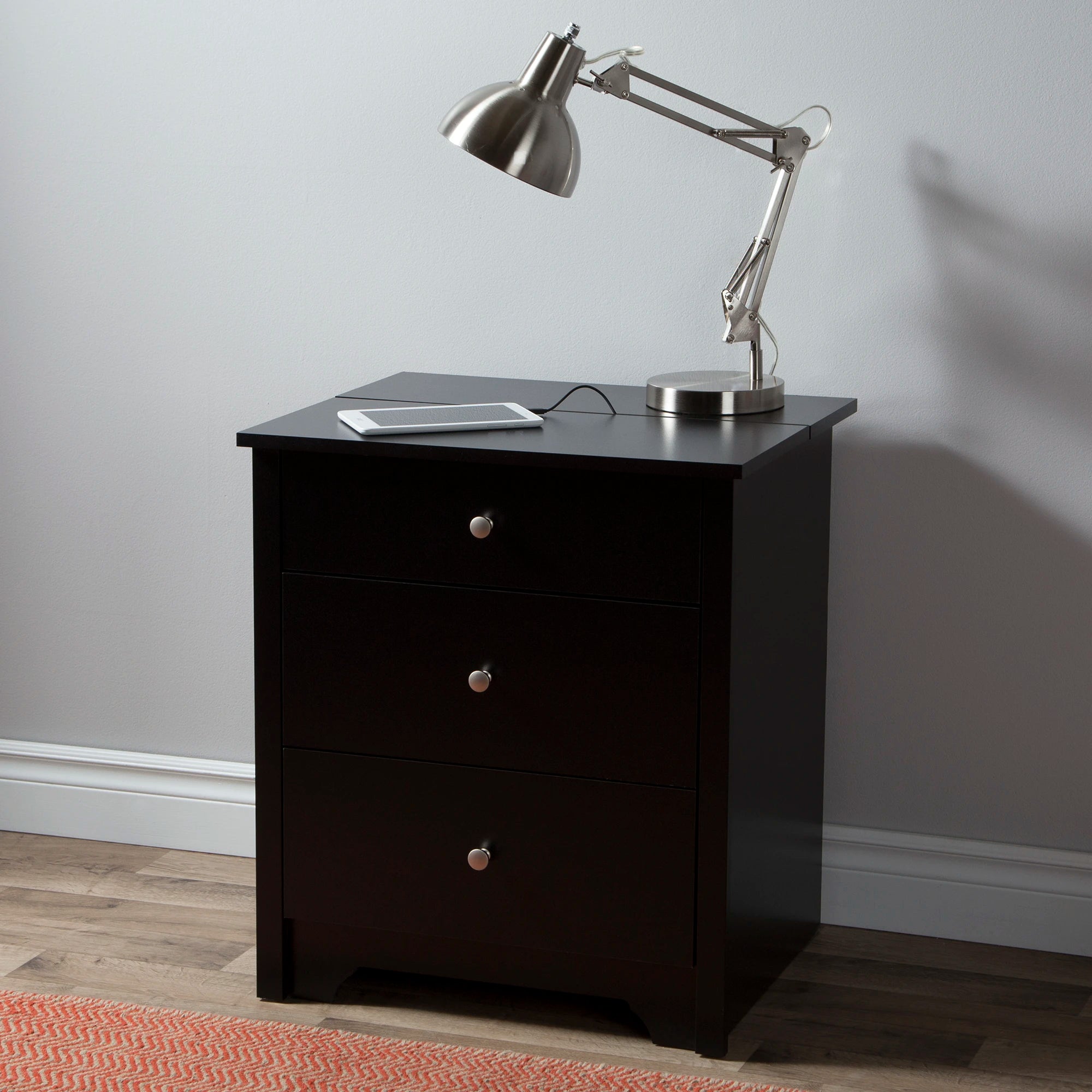 Nightstand with Charging Station and Drawers - Vito