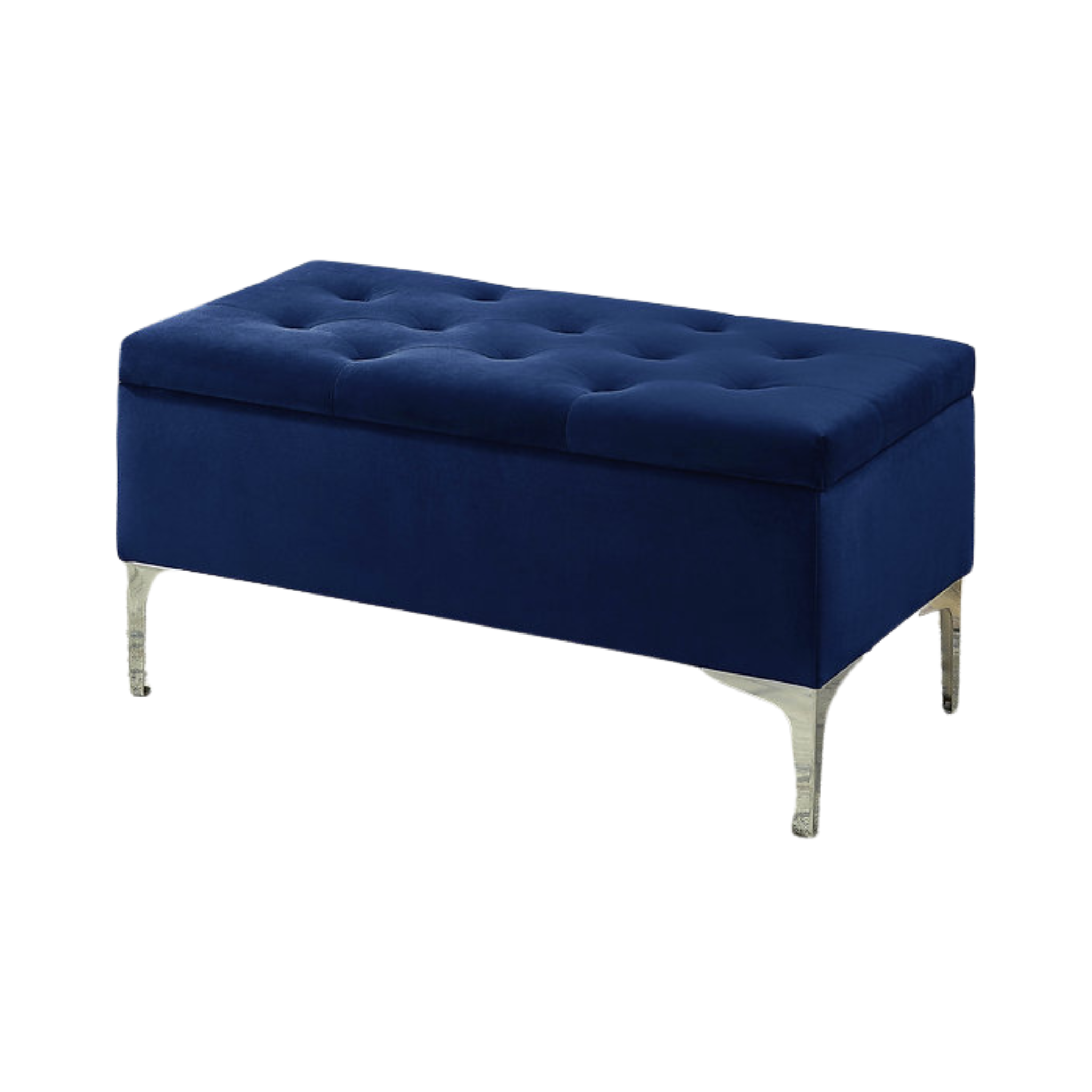 Blue Velvet Storage Bench 6257