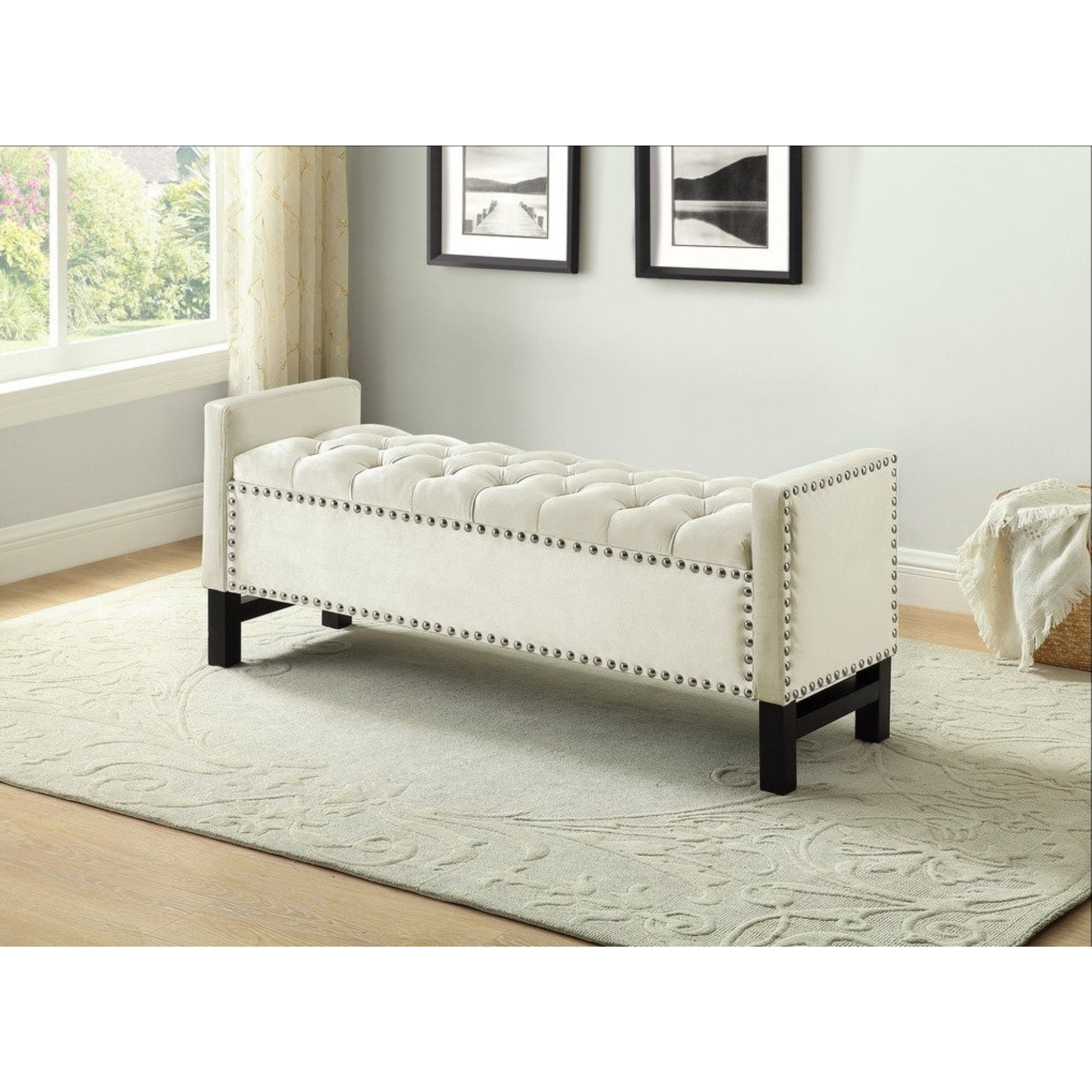 Creme Velvet Bench IF 6402