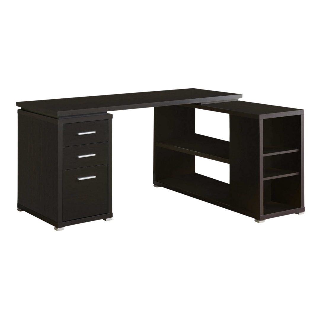 Cornerix – Bureau d'ordinateur en forme de L – Espresso