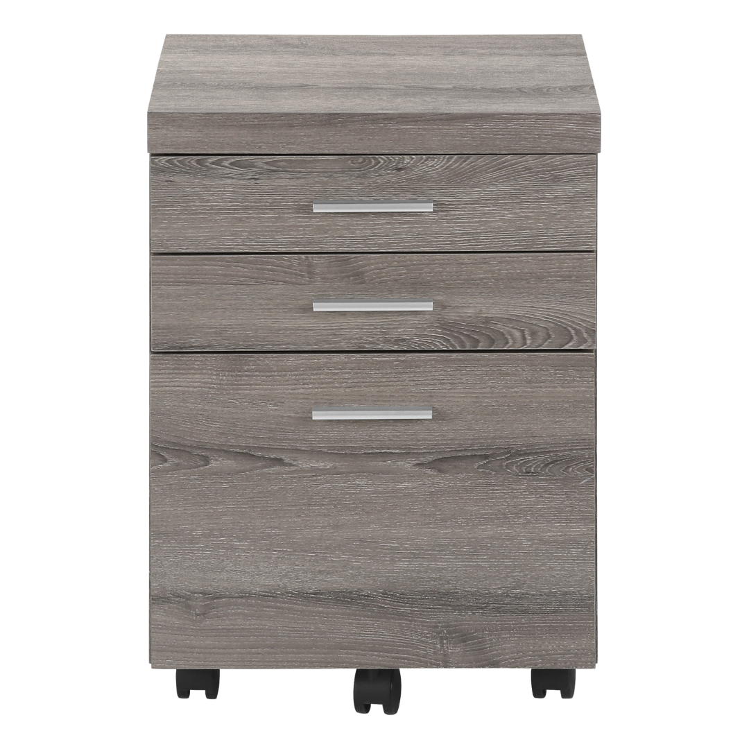 Rustelo – 3-Drawer Filing Cabinet – Dark Taupe