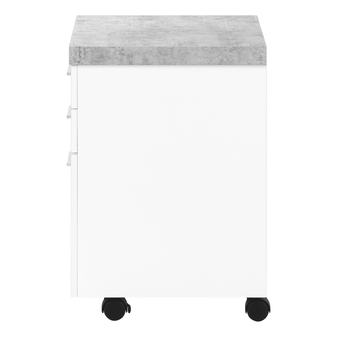 Rustelo – 3-Drawer Filing Cabinet – White Cement Look