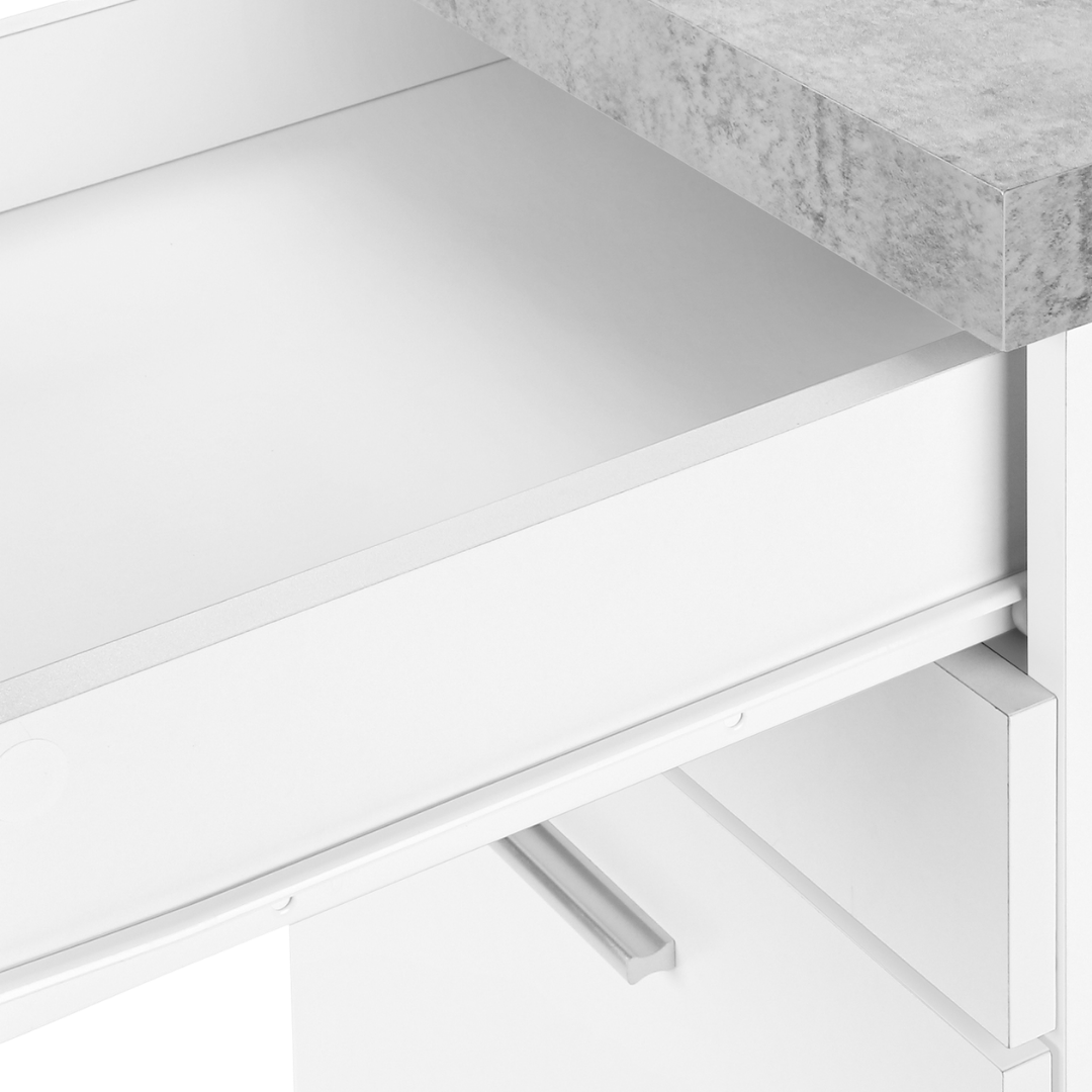 Rustelo – 3-Drawer Filing Cabinet – White Cement Look