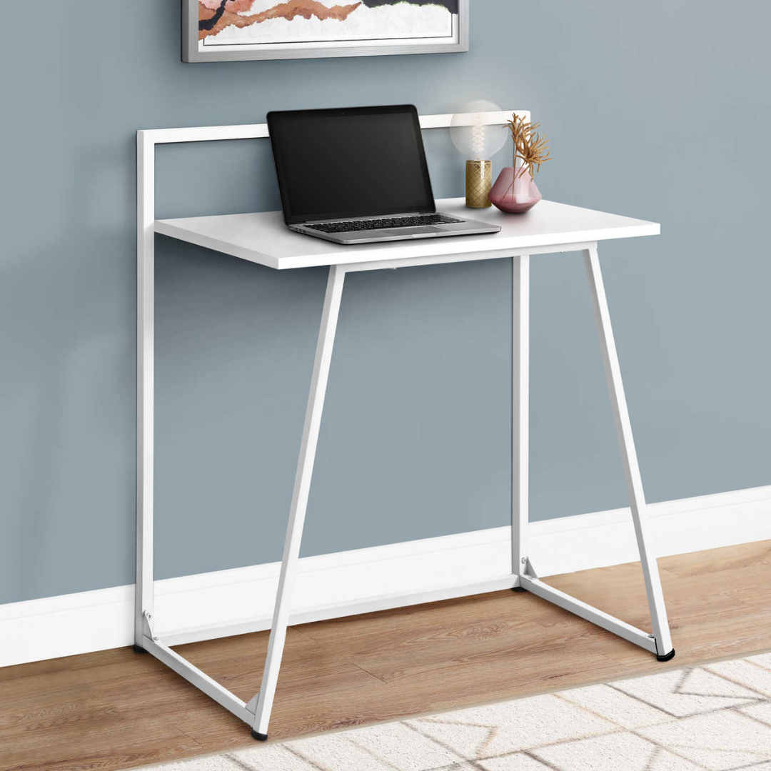 Juvenixa – Computer Desk – White / White Metal