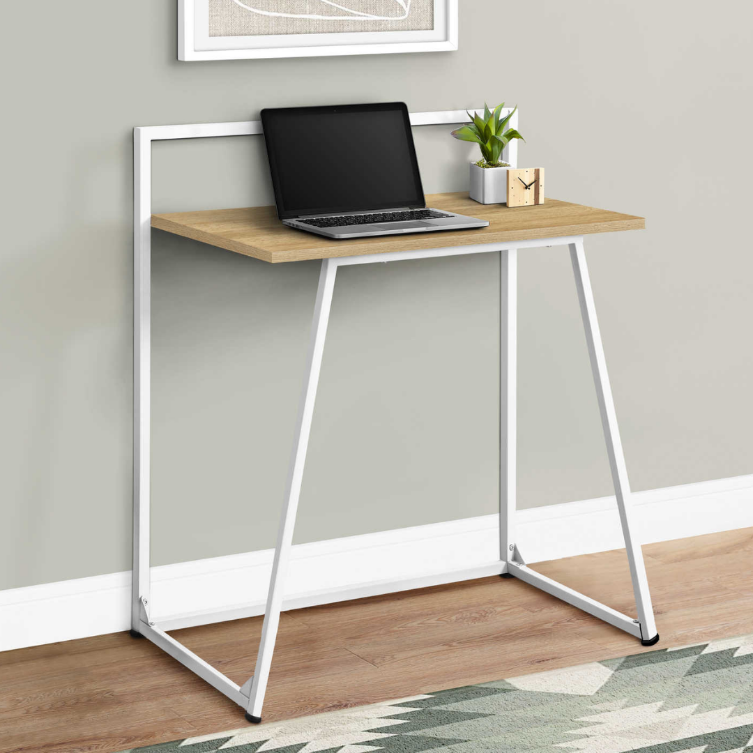 Juvenixa – Bureau d'ordinateur – Métal naturel/blanc