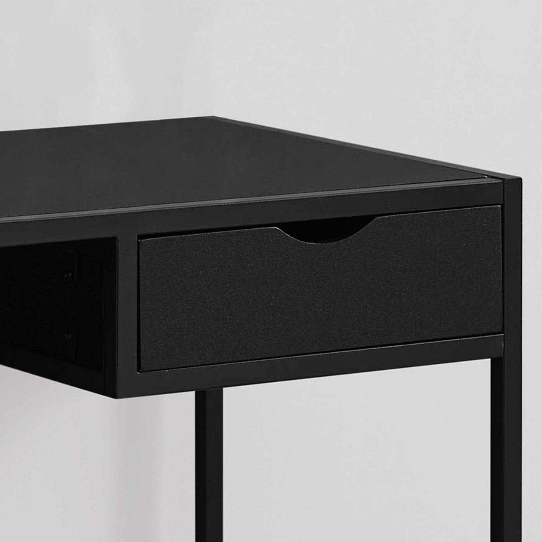 Bureau Slimvora – Noir / Métal noir