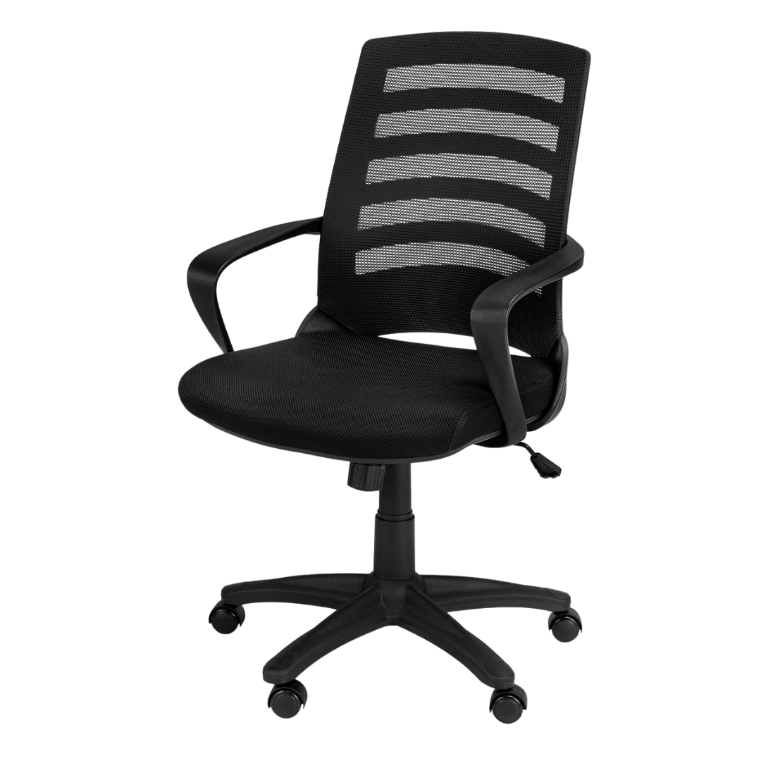 Aerolite – Chaise de bureau mi-haute en maille – Noire