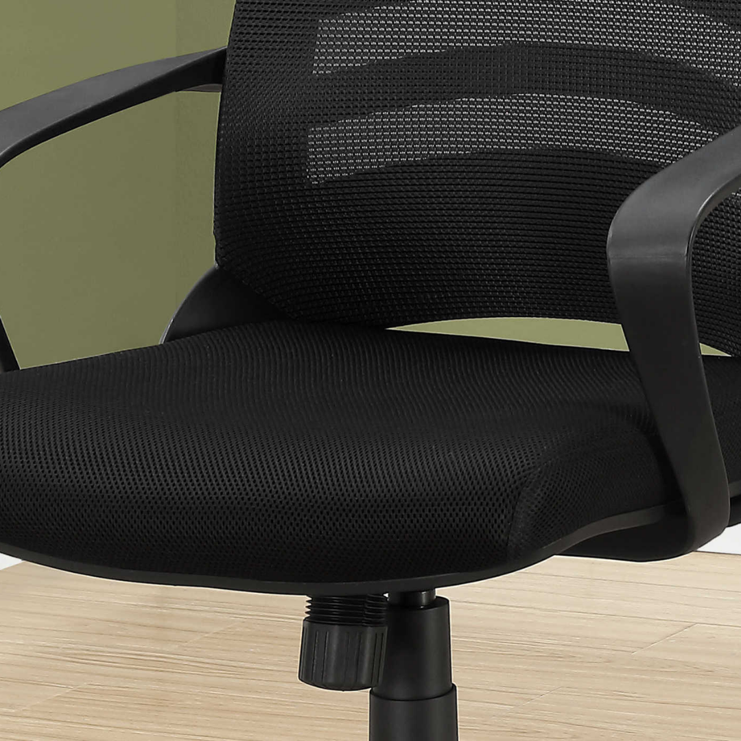Aerolite – Chaise de bureau mi-haute en maille – Noire