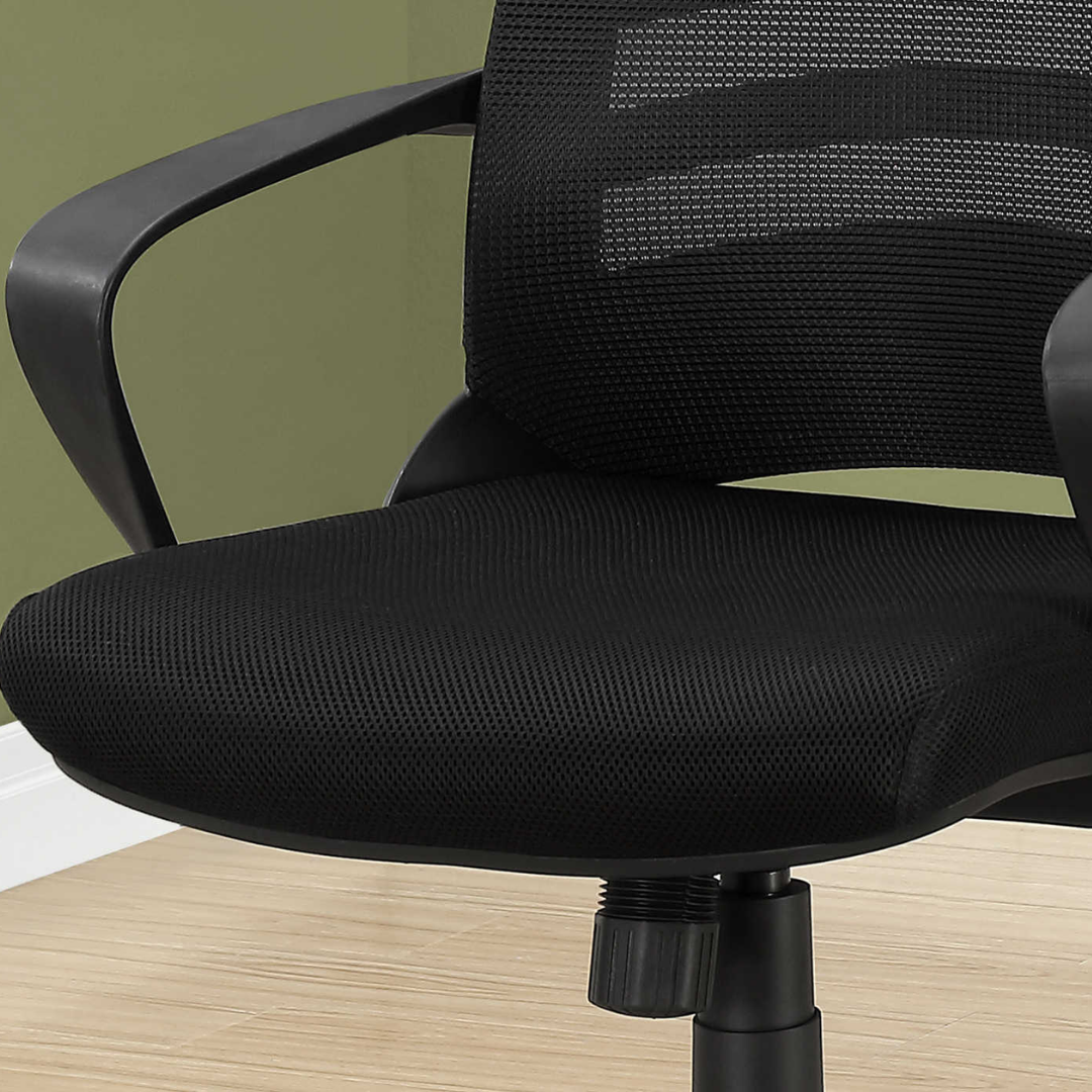 Aerolite – Chaise de bureau mi-haute en maille – Noire