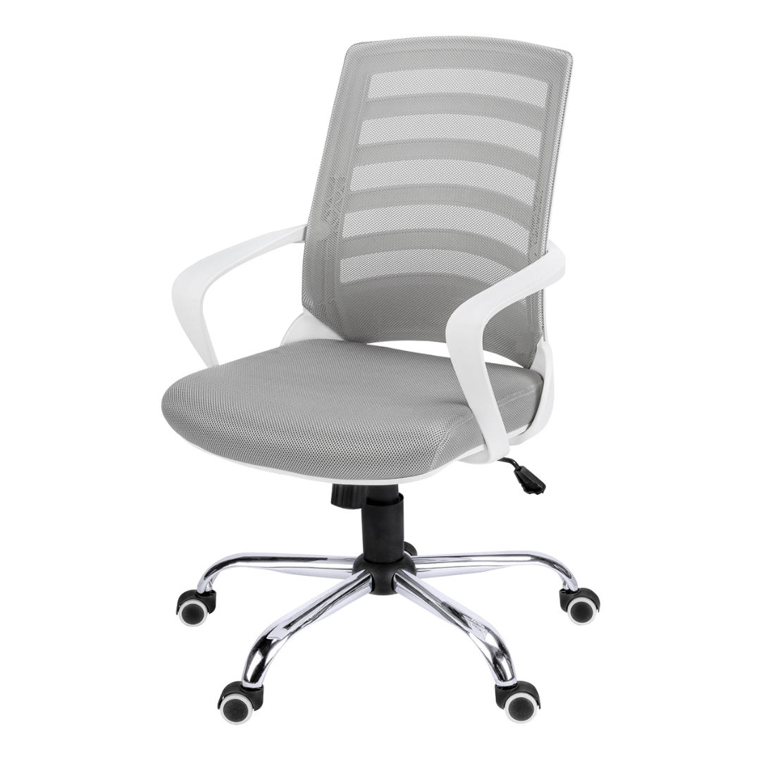 Aerolite – Chaise de bureau mi-haute en maille – Blanc et gris