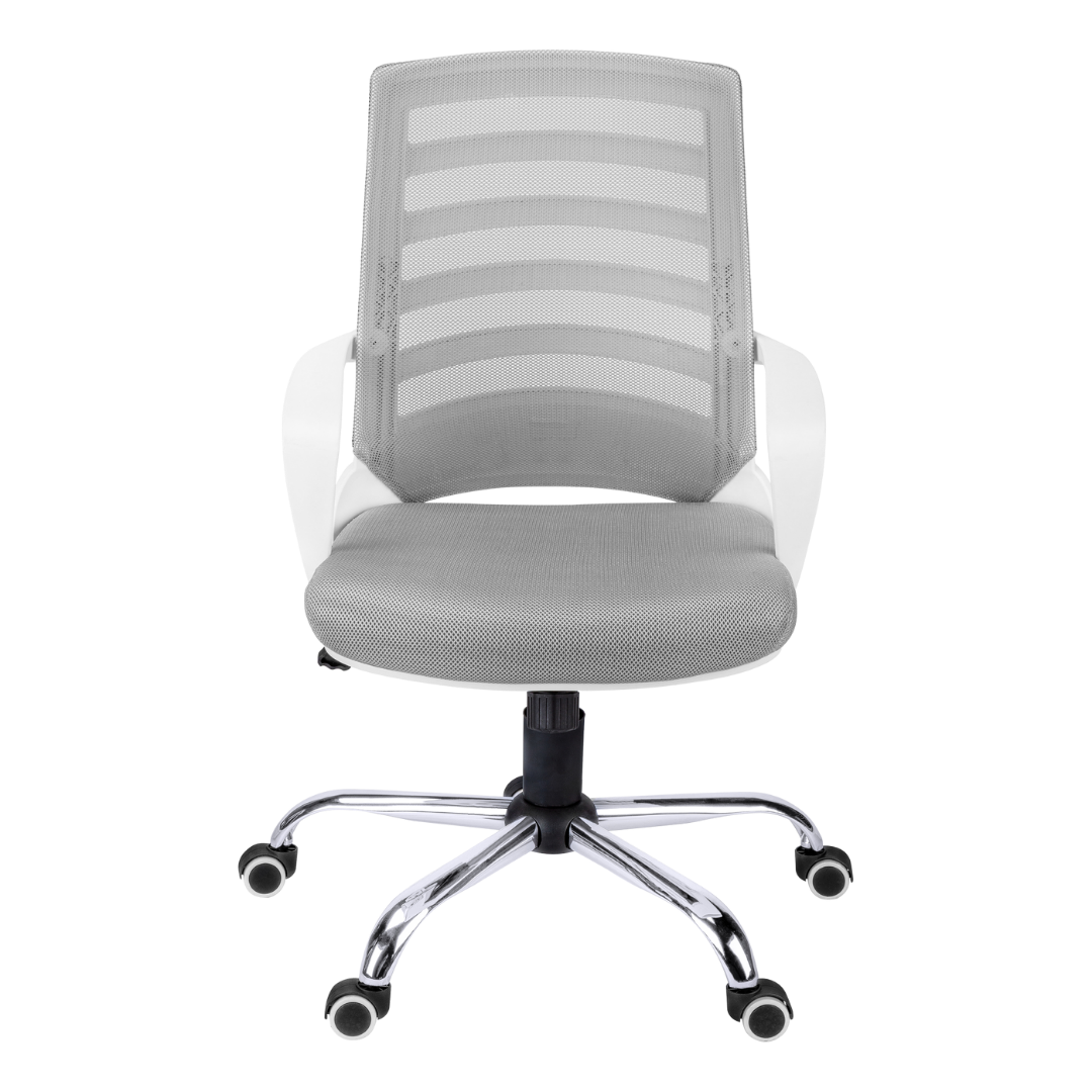 Aerolite – Chaise de bureau mi-haute en maille – Blanc et gris