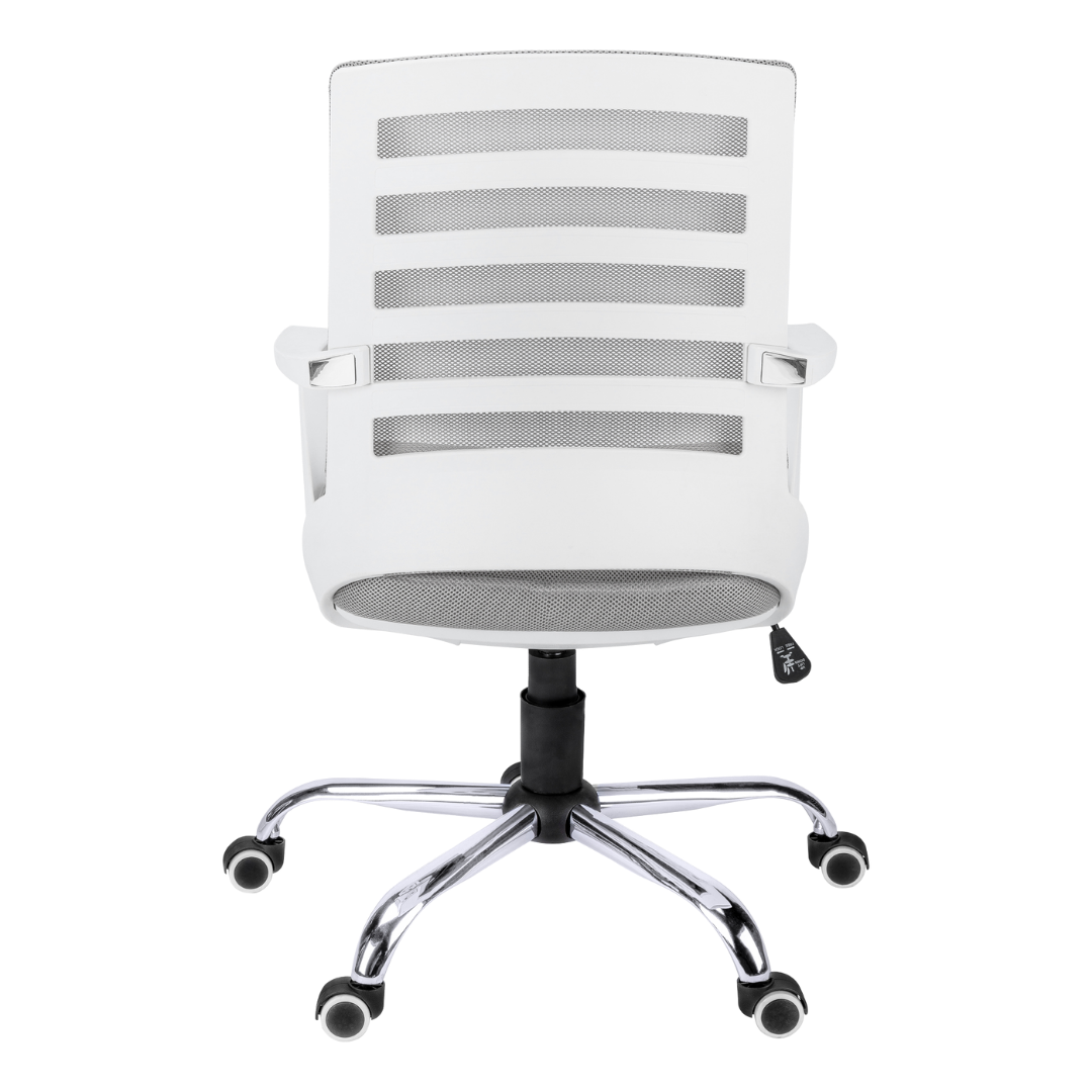 Aerolite – Chaise de bureau mi-haute en maille – Blanc et gris