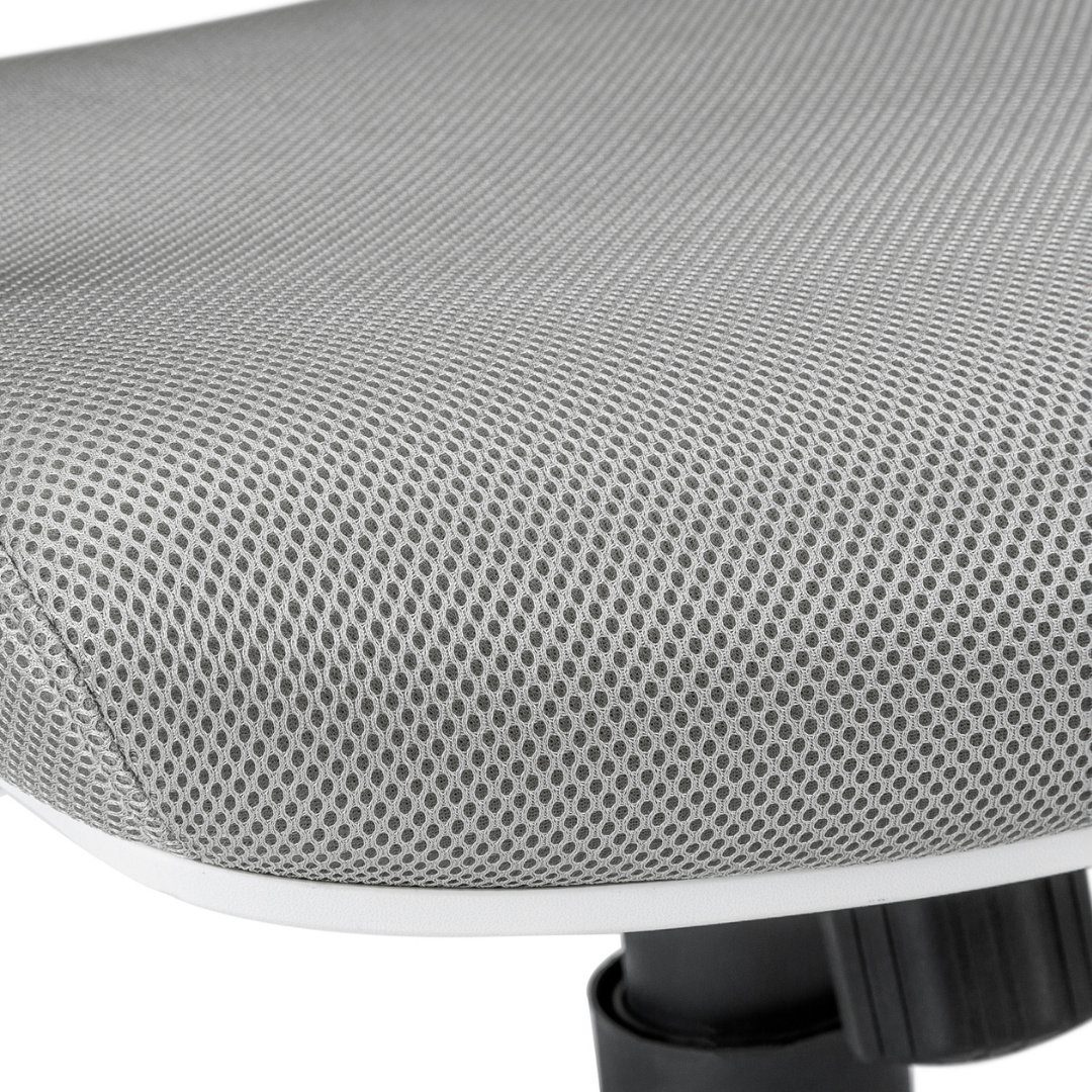 Aerolite – Chaise de bureau mi-haute en maille – Blanc et gris