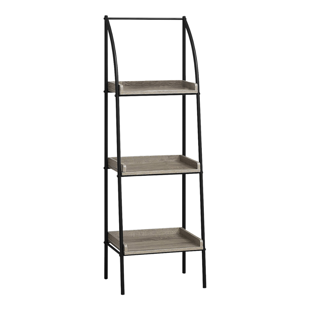 Ladderyx – 48"H Ladder Metal Bookcase – Dark Taupe
