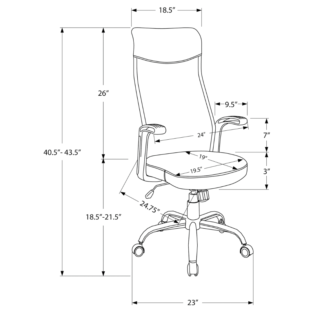 Ergomax – Fauteuil de bureau à dossier haut – Tissu noir