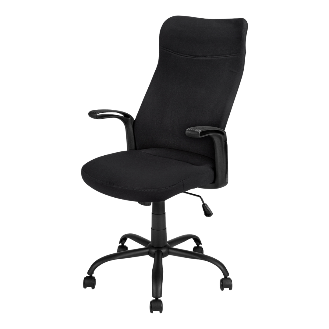 Ergomax – Fauteuil de bureau à dossier haut – Tissu noir