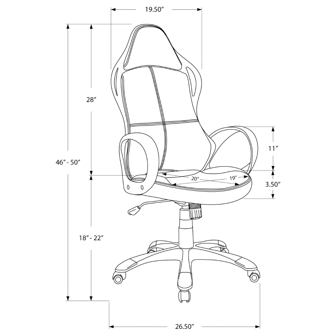 Razorline – Chaise de bureau style course – Noir et rouge