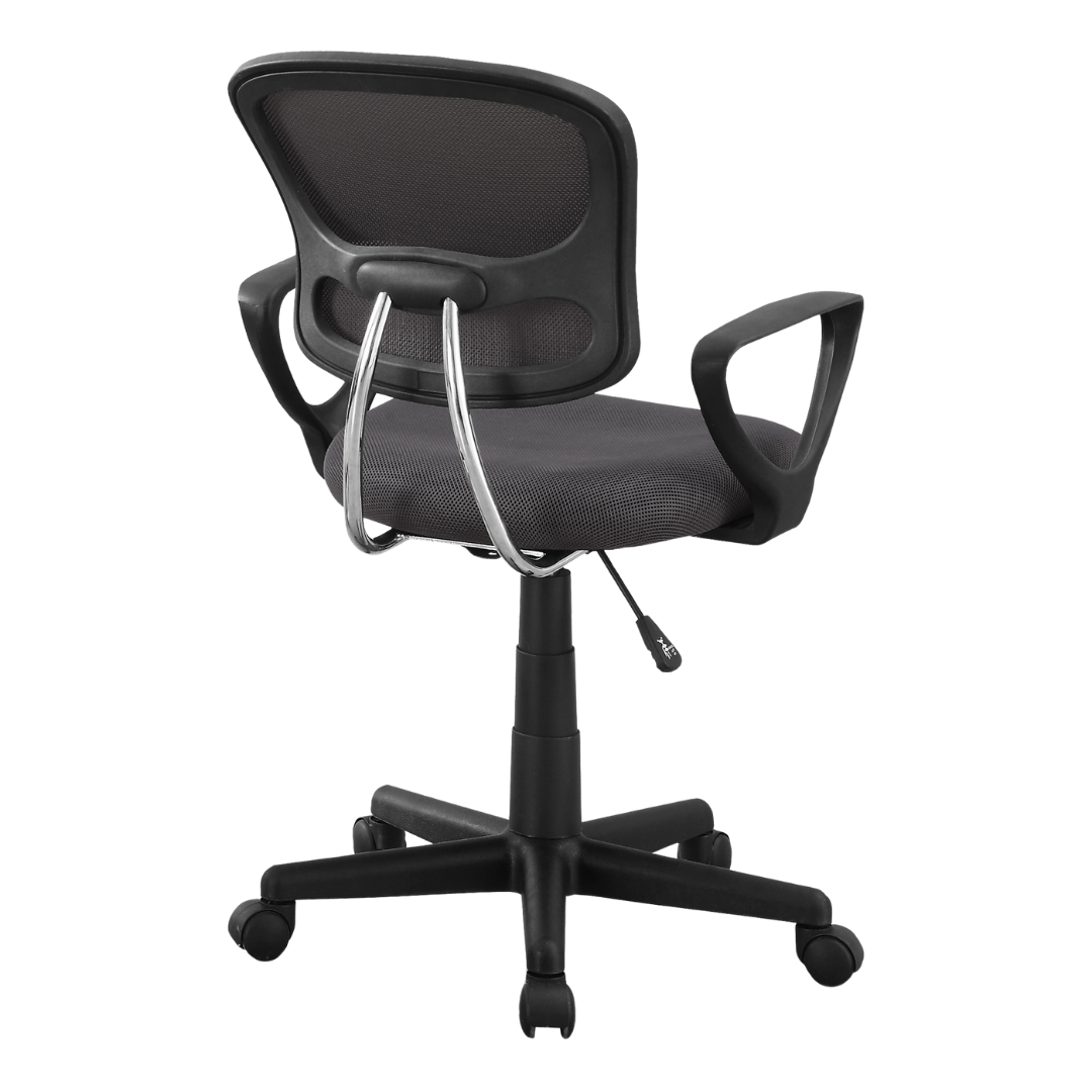 Miniflex chaise de bureau jeunesse mailles grises dossier ergonomique base métal noir Montréal