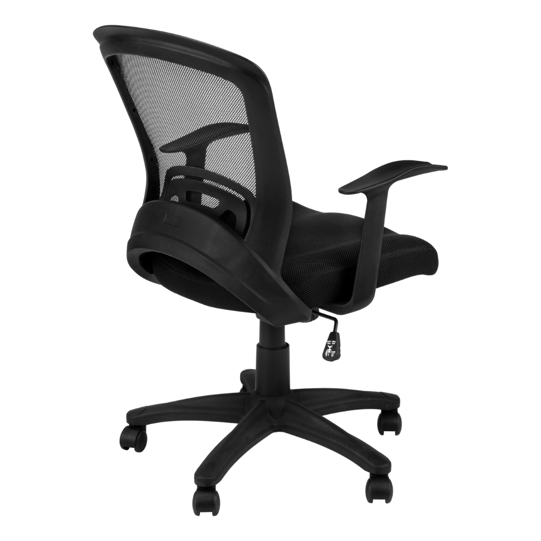 Ergocurve – Chaise de bureau mi-haute en maille – Noire