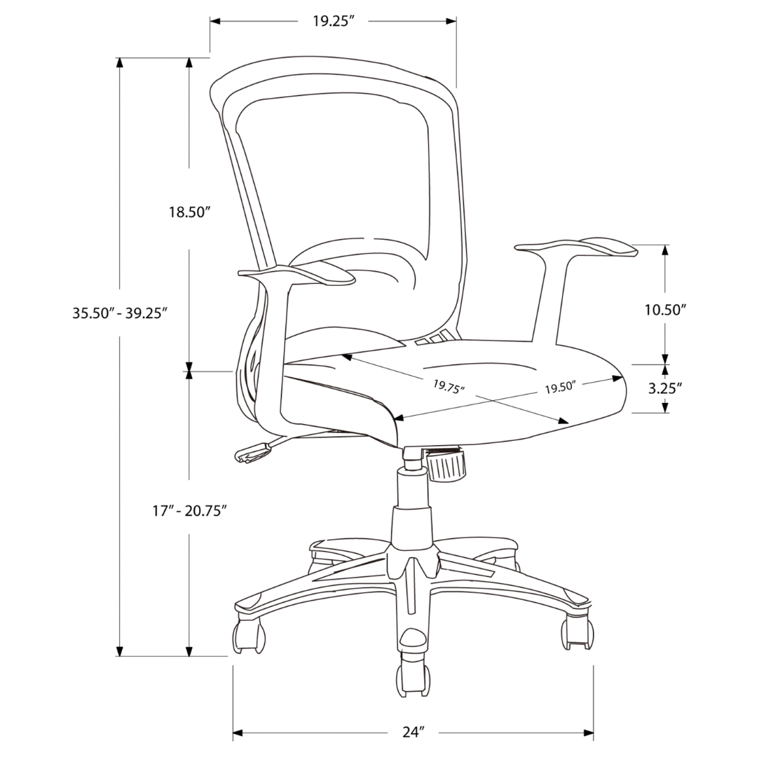 Ergocurve – Chaise de bureau mi-haute en maille – Noire