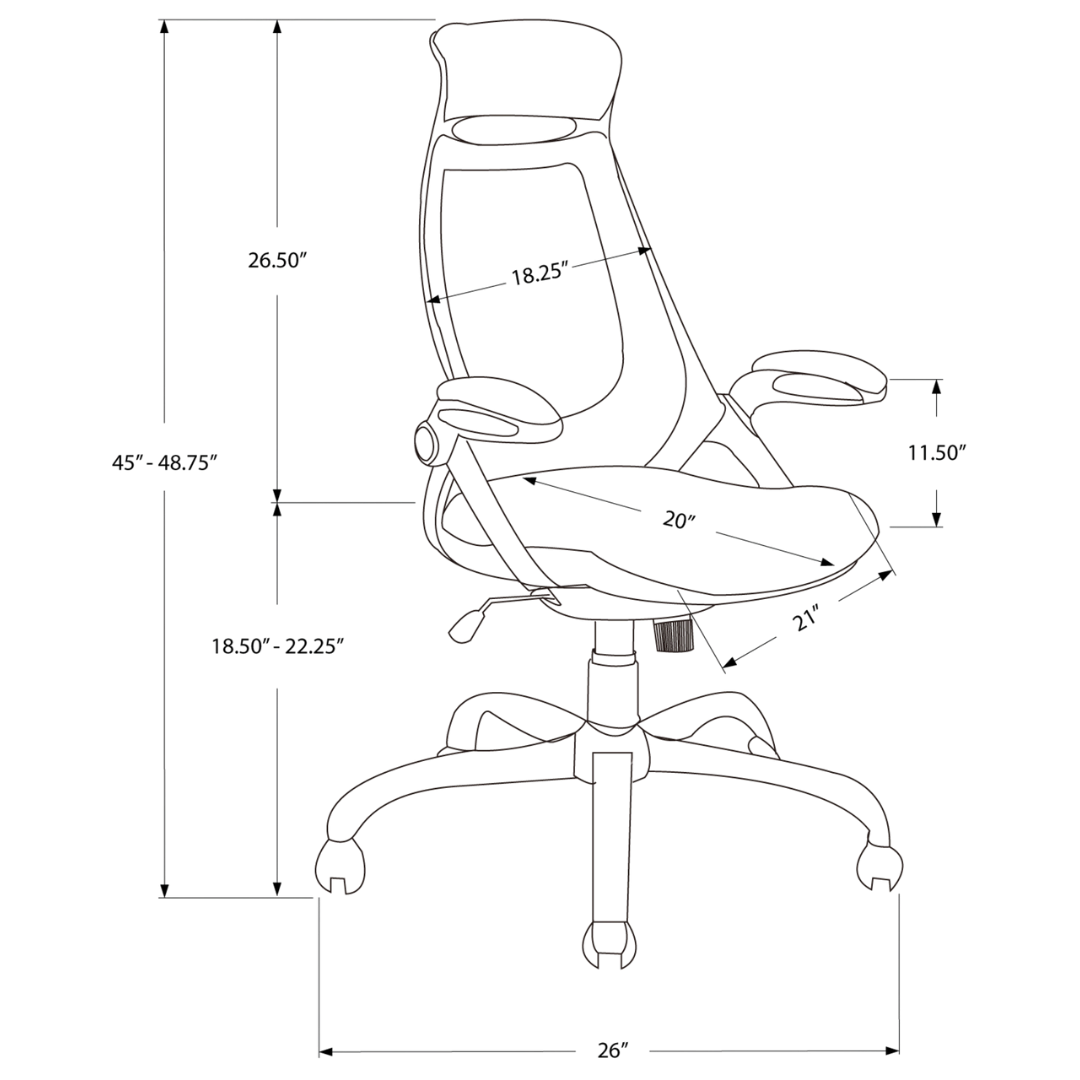 Aeroventis – Fauteuil de bureau à dossier haut en maille – Maille noire et chrome