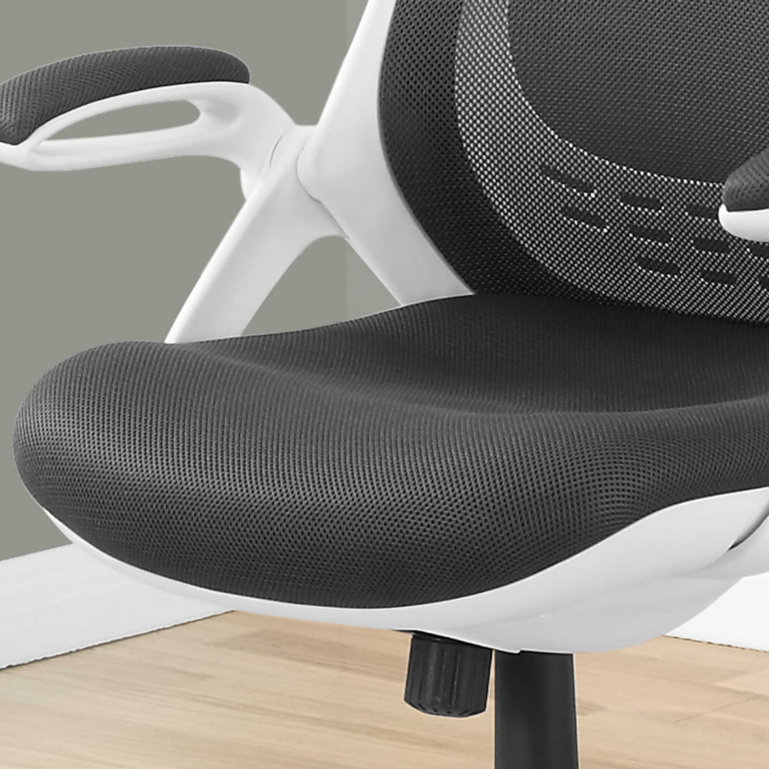 Aeroventis chaise de bureau ergonomique haut dossier mailles gris blanc base chromée – Bonito Montréal
