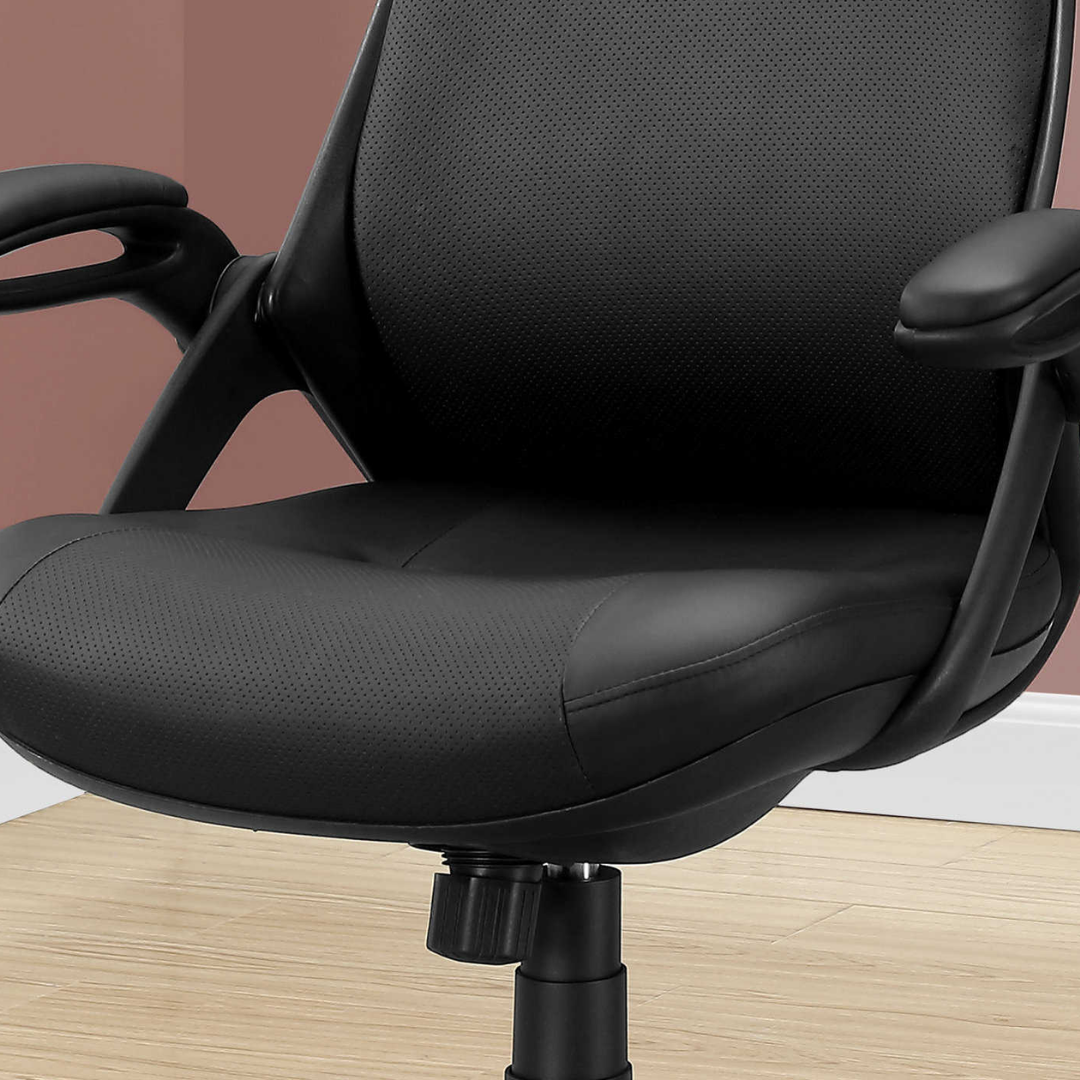 Aeroventis – Fauteuil de direction à dossier haut – Aspect cuir noir