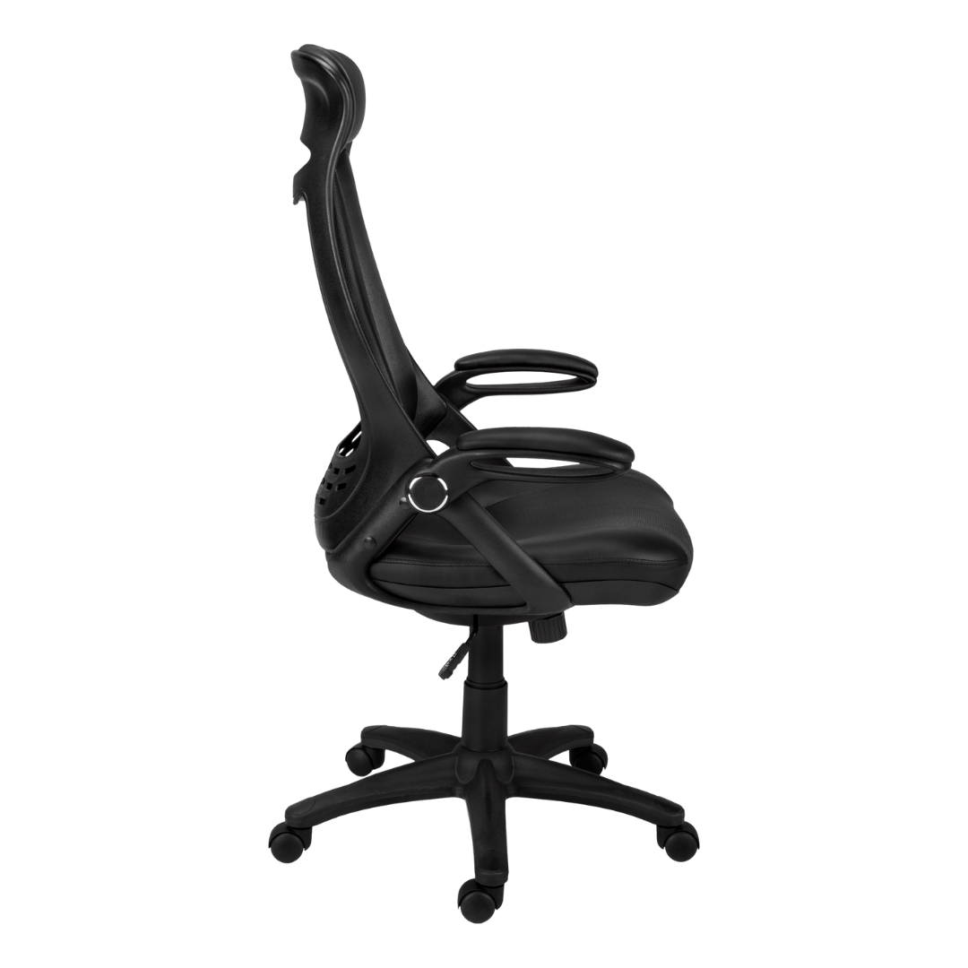 Aeroventis – Fauteuil de direction à dossier haut – Aspect cuir noir