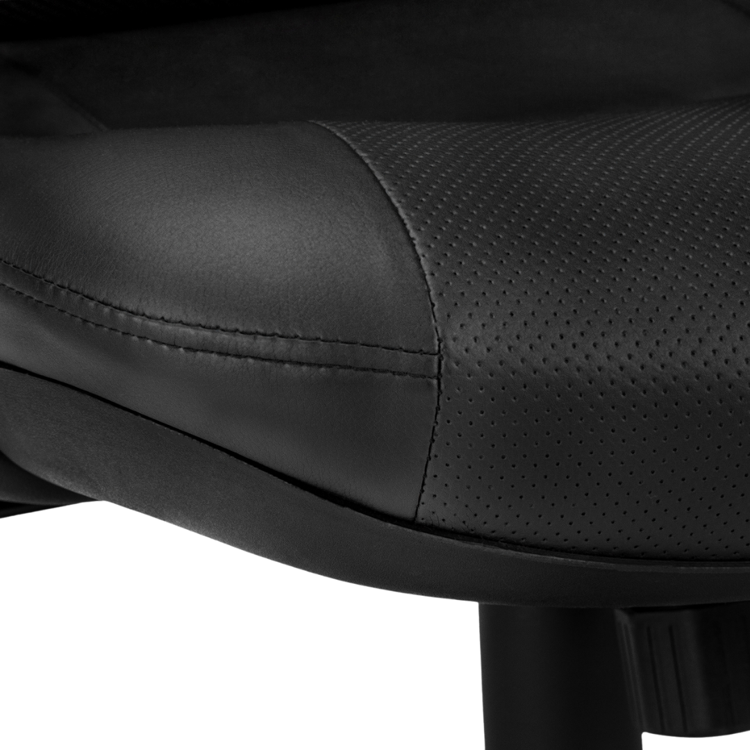 Aeroventis – Fauteuil de direction à dossier haut – Aspect cuir noir