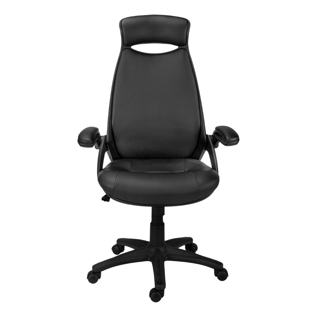 Aeroventis – Fauteuil de direction à dossier haut – Aspect cuir noir