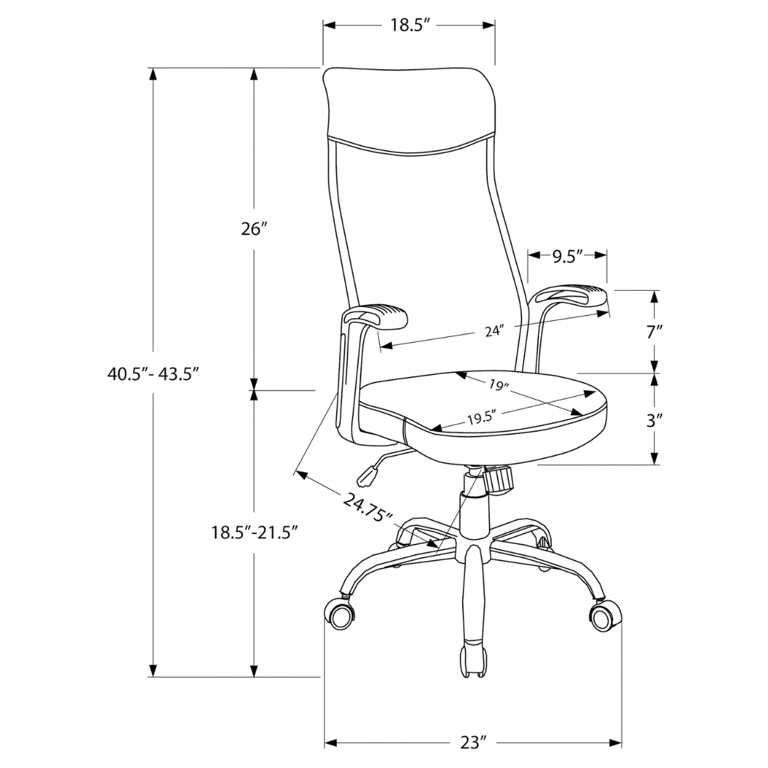 Ergomax – Fauteuil de bureau à dossier haut – Tissu blanc et gris